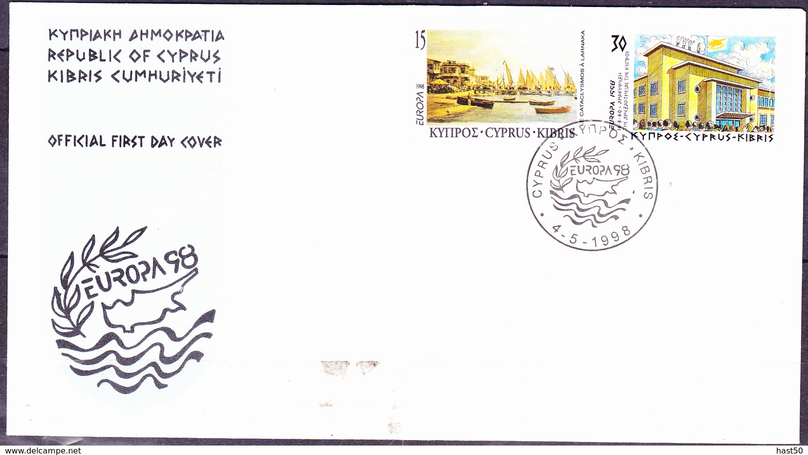 Zypern Cyprus Chypre - Europa (MiNr: 911/2) 1998 - FDC - 1998