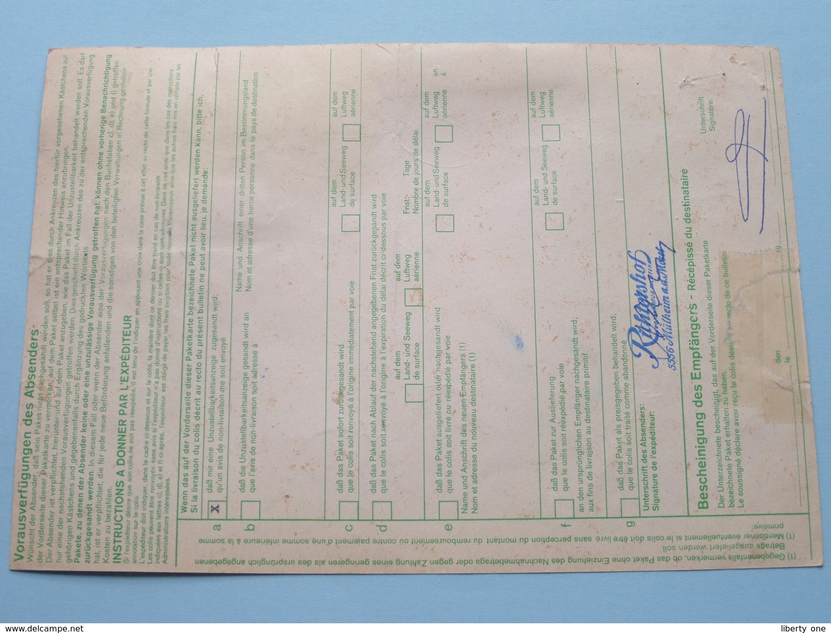 Paketkarte / Bulletin D'Expedition MÜLHEIM > BRUSSEL Anno 1979 ( Voir Photo Pour Détail ) ! - Storia Postale
