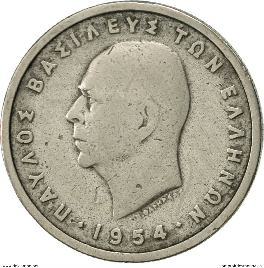 Monnaie, Grèce, Paul I, Drachma, 1954, TTB, Copper-nickel, KM:81 - Grèce