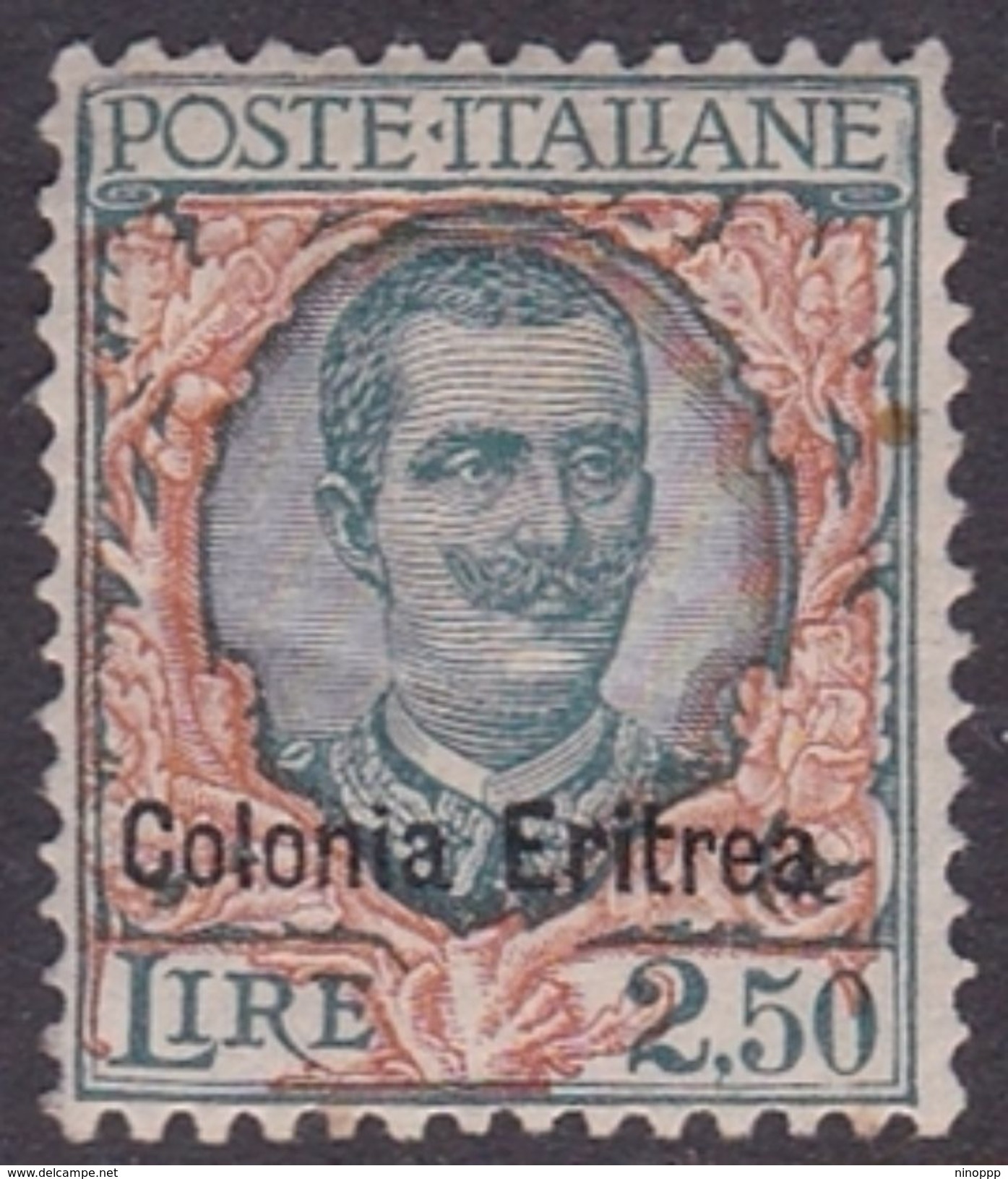 Italy-Colonies And Territories-Eritrea S 127 1928 King Vittorio Emanuele III, 2,50 Lira Green And Orange, MH - Eritrea