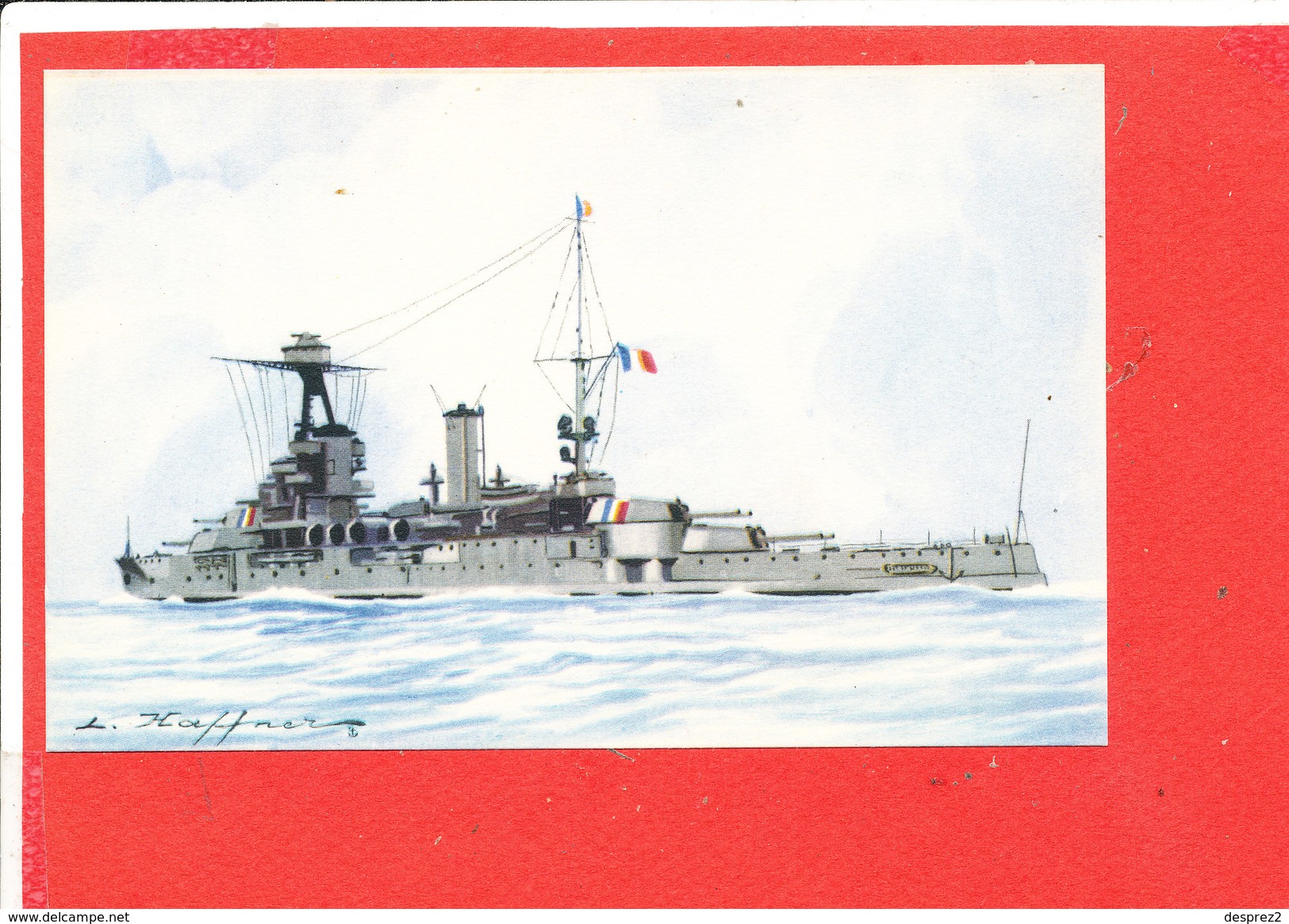 BATEAU Cuirassé PROVENCE Cpa Illustrée Par HAFFNER - Haffner