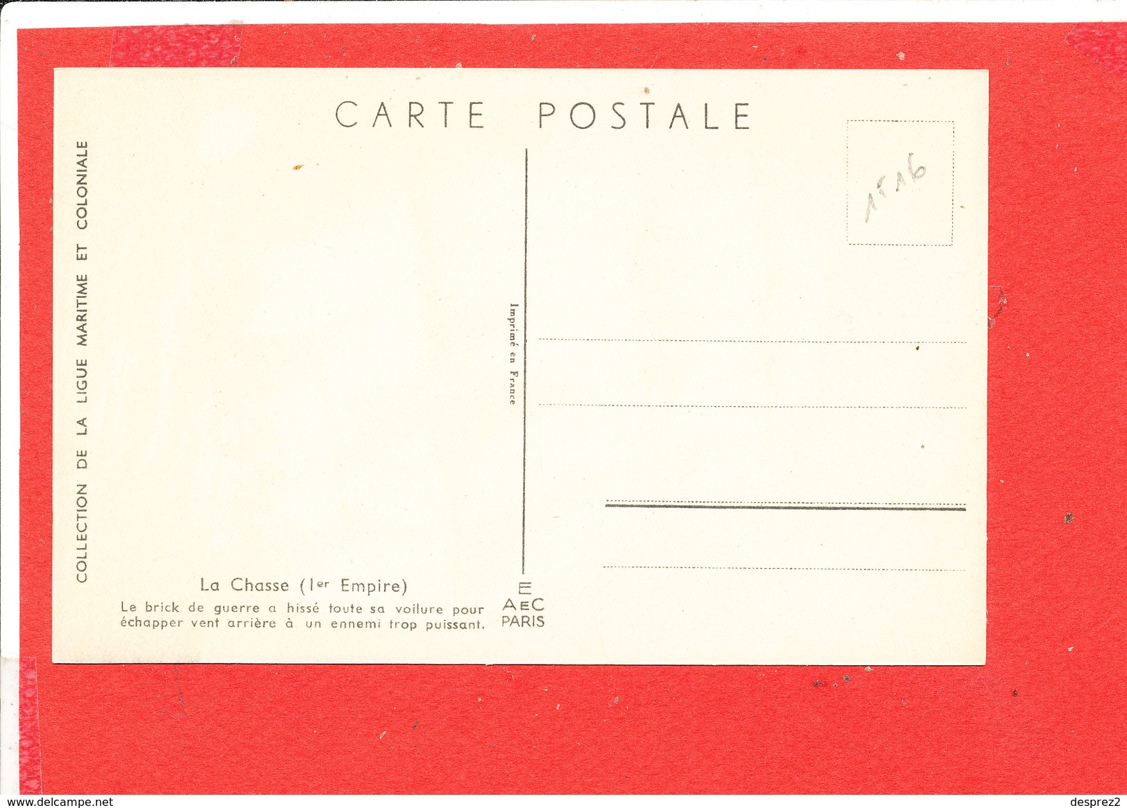 BATEAU La Chasse 1 Er Empire Cpa Illustrée Par HAFFNER - Haffner