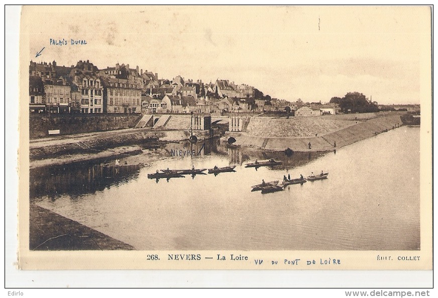 ---- 58 -----  NEVERS  La Loire - La Pêche Vue Du Pont Sur La Loire -  Neuve TTB - Nevers