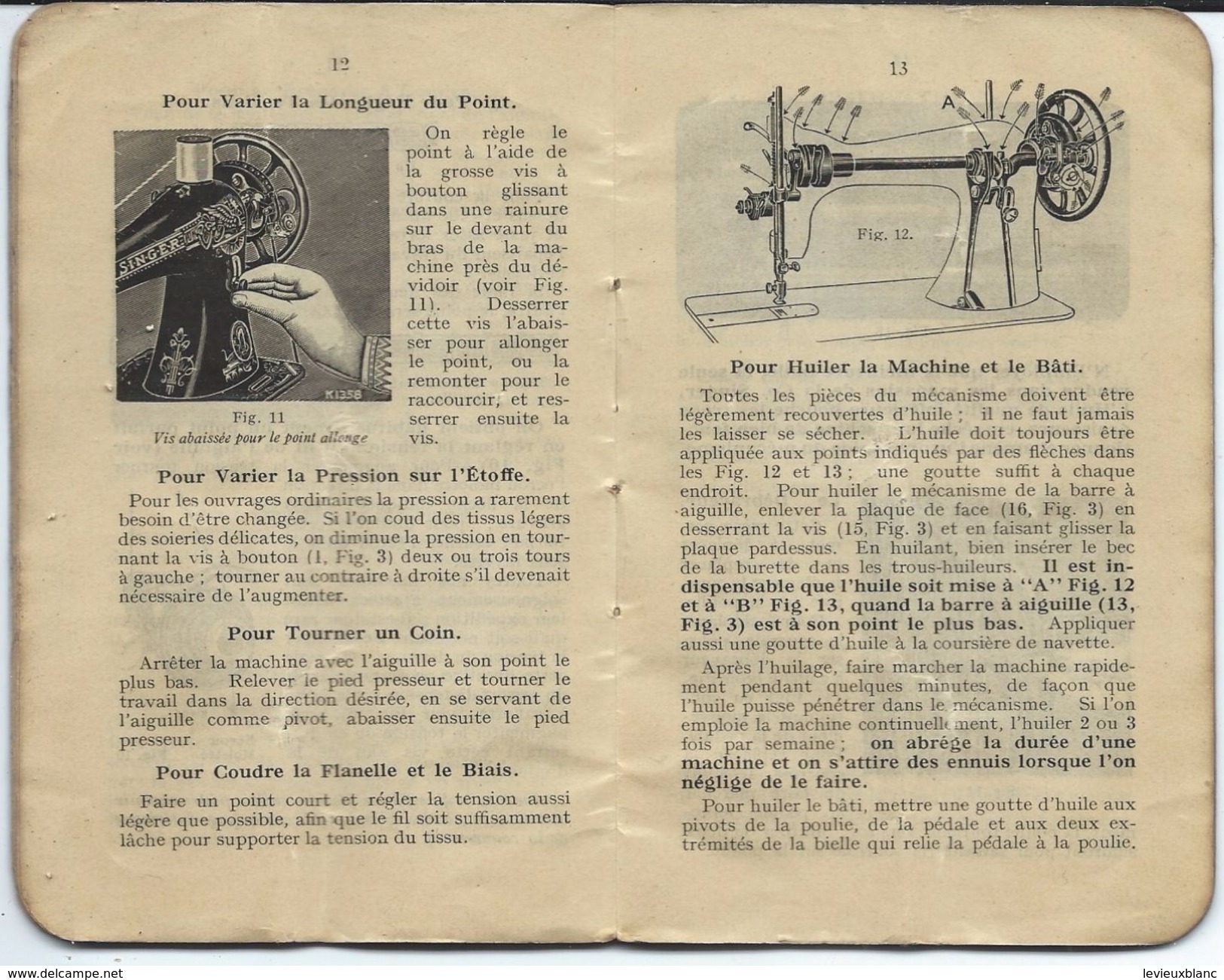 Instructions Pour L'emploi De La Machine à Coudre Singer/N°15/La Compagnie SINGER/1927  VPN34 - Materiale E Accessori