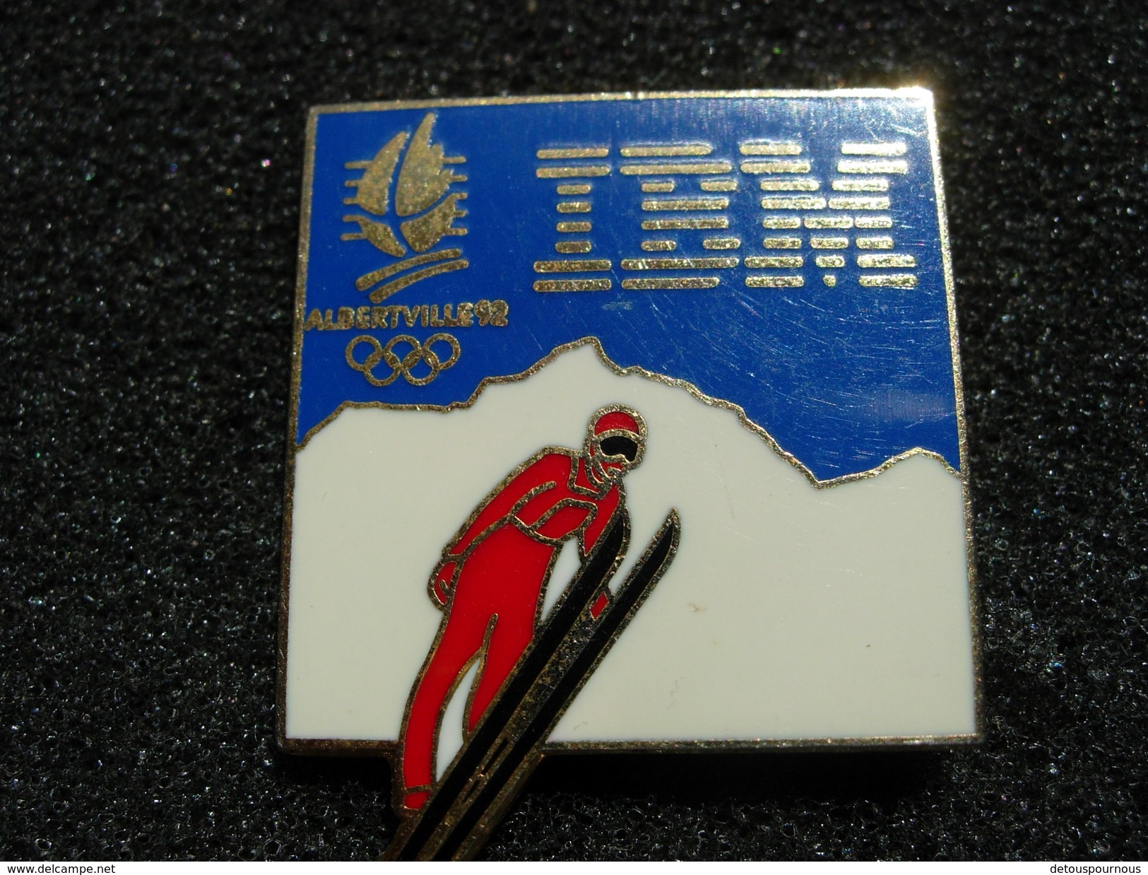 PIN´S  JEUX OLYMPIQUES  ALBERTVILLE 92 IBM SAUT A SKI - Jeux Olympiques