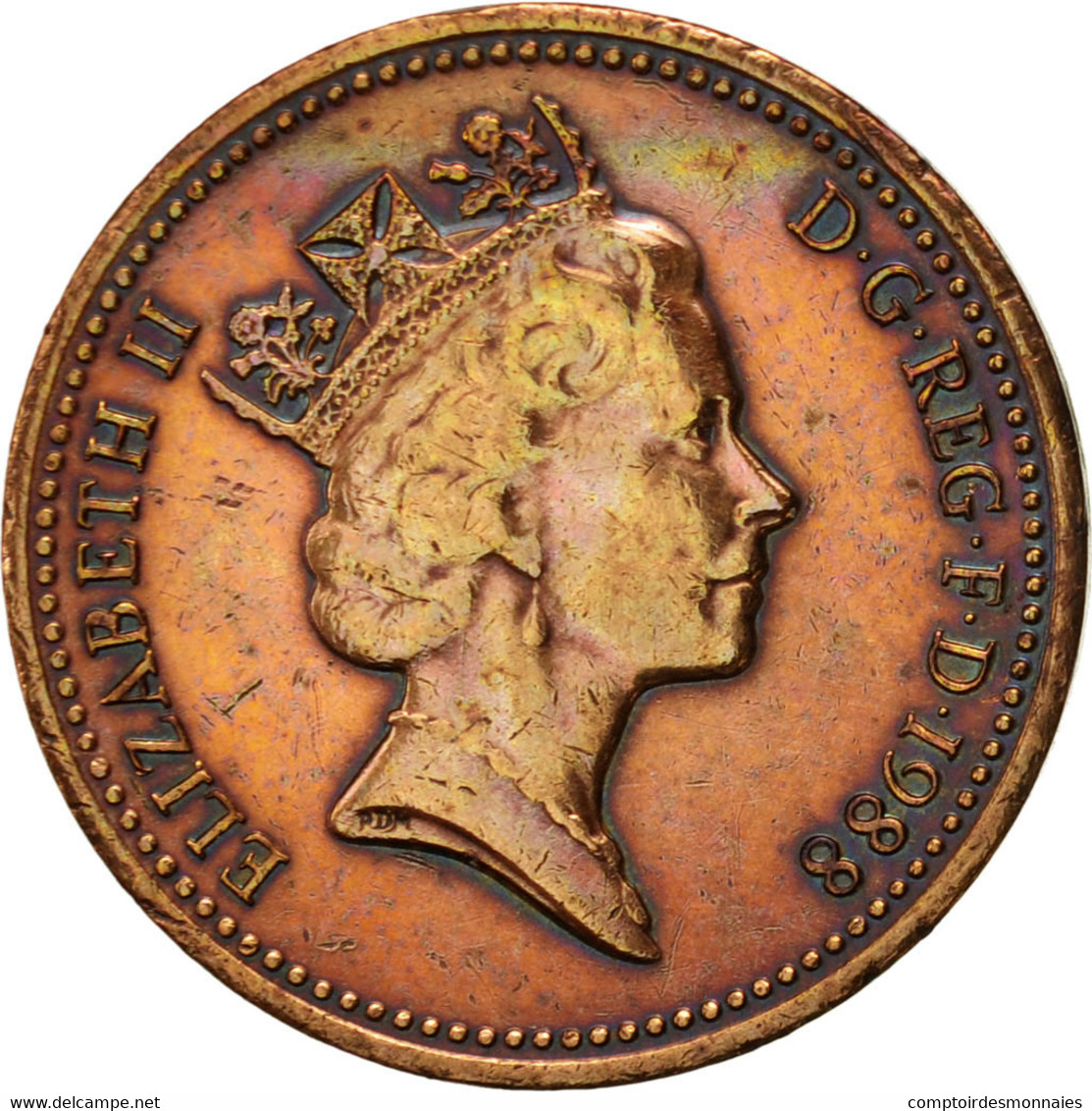 Monnaie, Grande-Bretagne, Elizabeth II, Penny, 1988, TTB, Bronze, KM:935 - 1 Penny & 1 New Penny