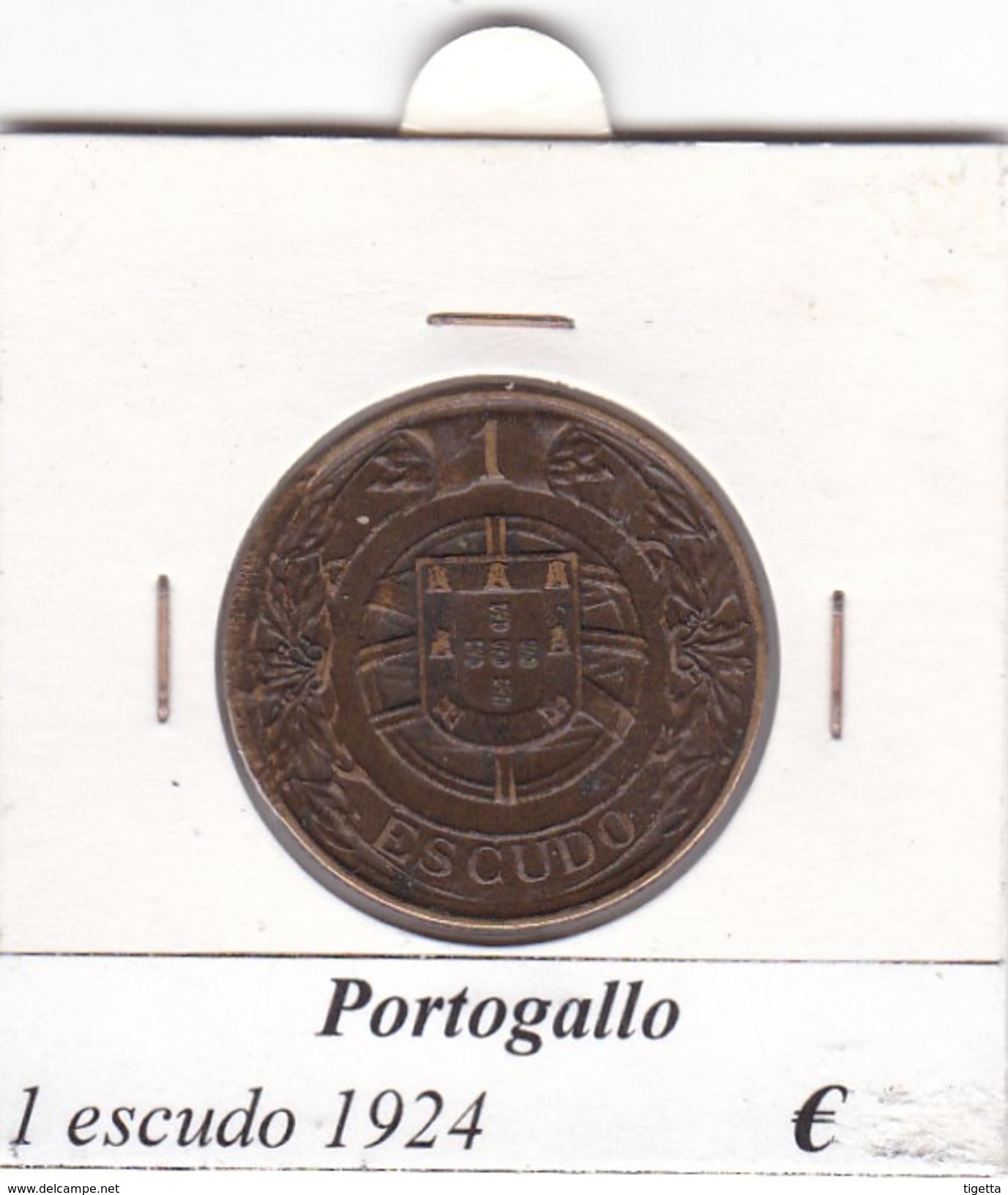 PORTOGALLO   1 ESCUDO   ANNO 1924  COME DA FOTO - Portogallo