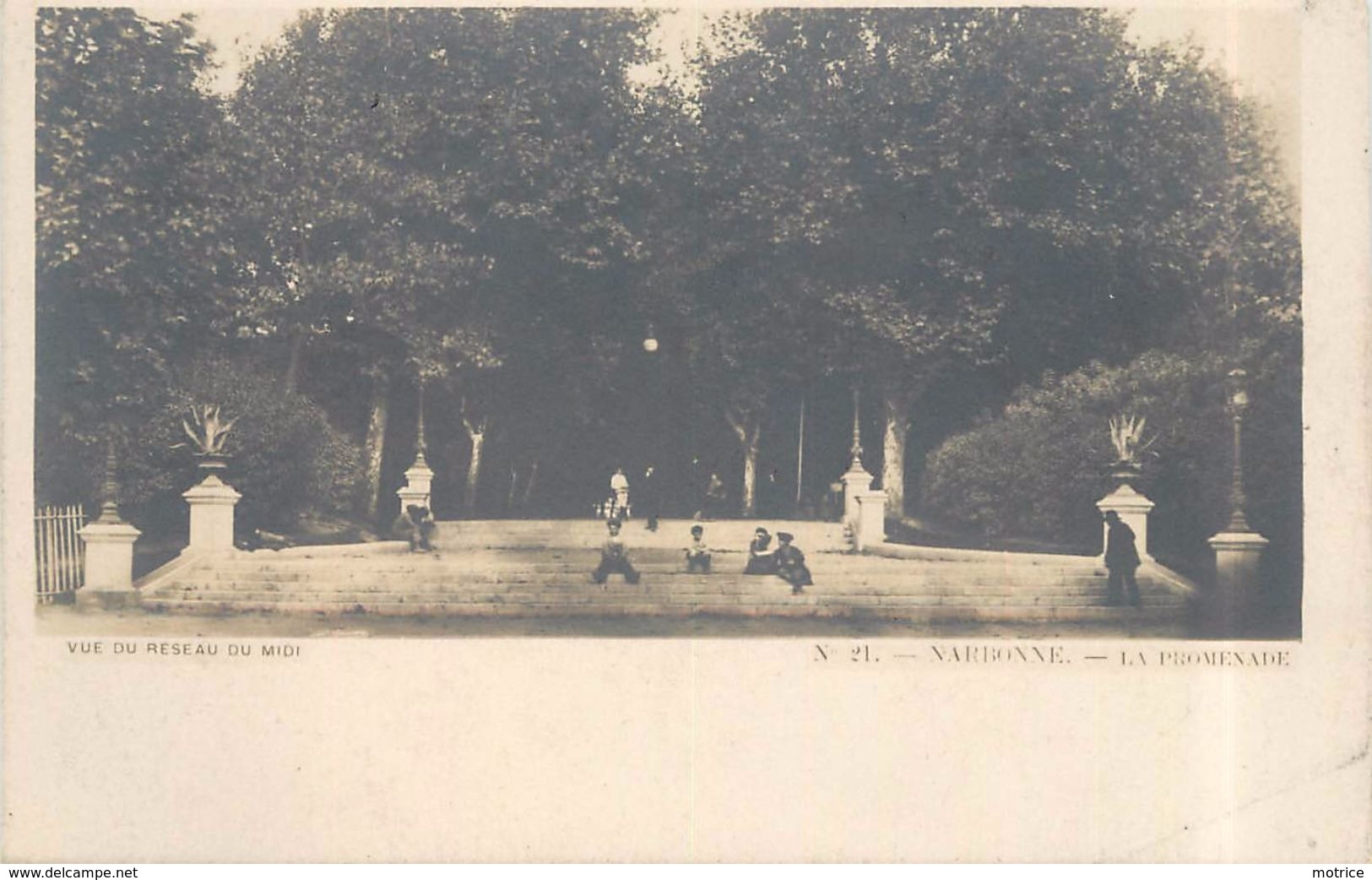 NARBONNE - Vue Du Réseau Du Midi, La Promenade (carte Format 12x8cm) Tirage Style Carte Photo - Narbonne