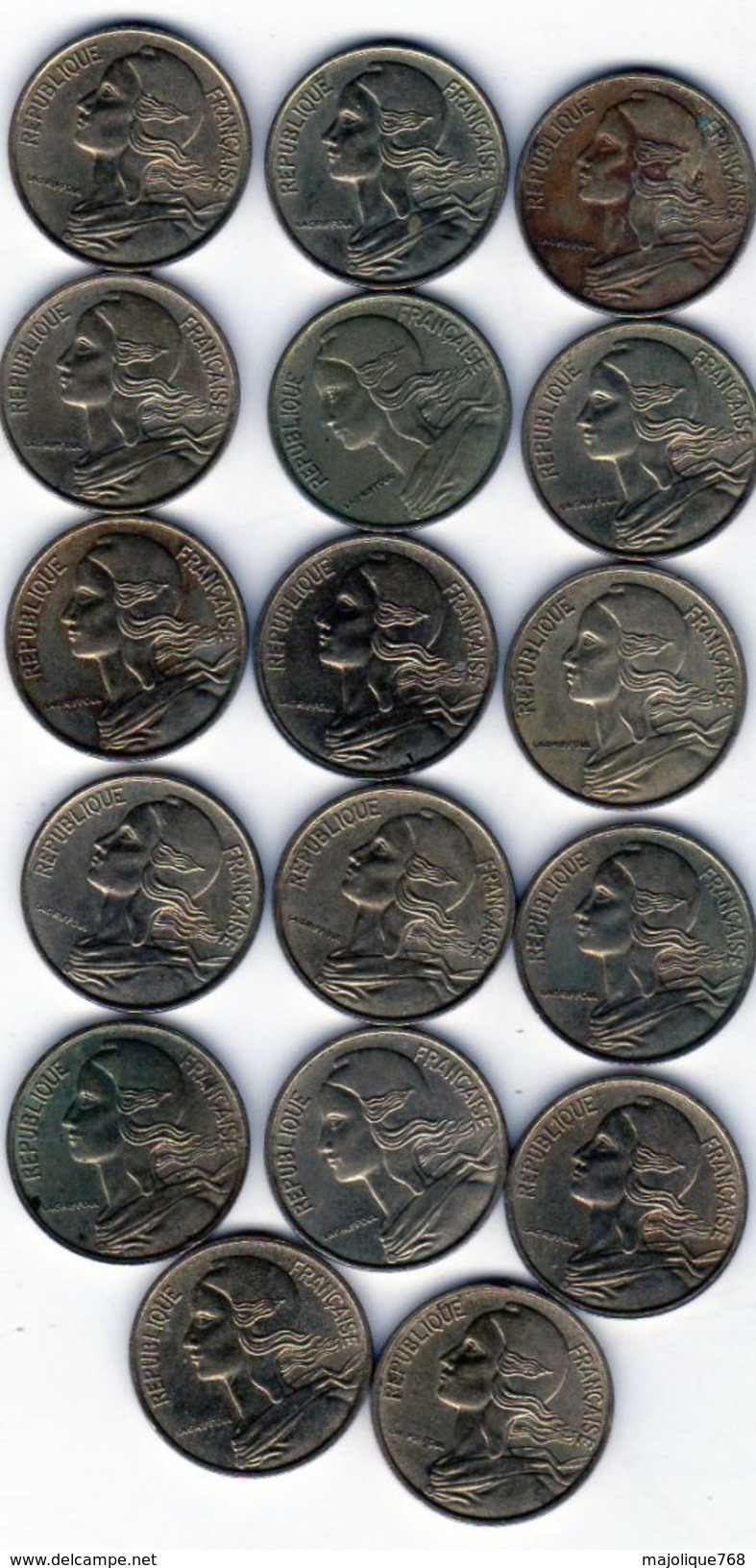 Lot De 17 Pièces De 5 Centimes De 1970 - En T B Et En T T B - Mezclas - Monedas