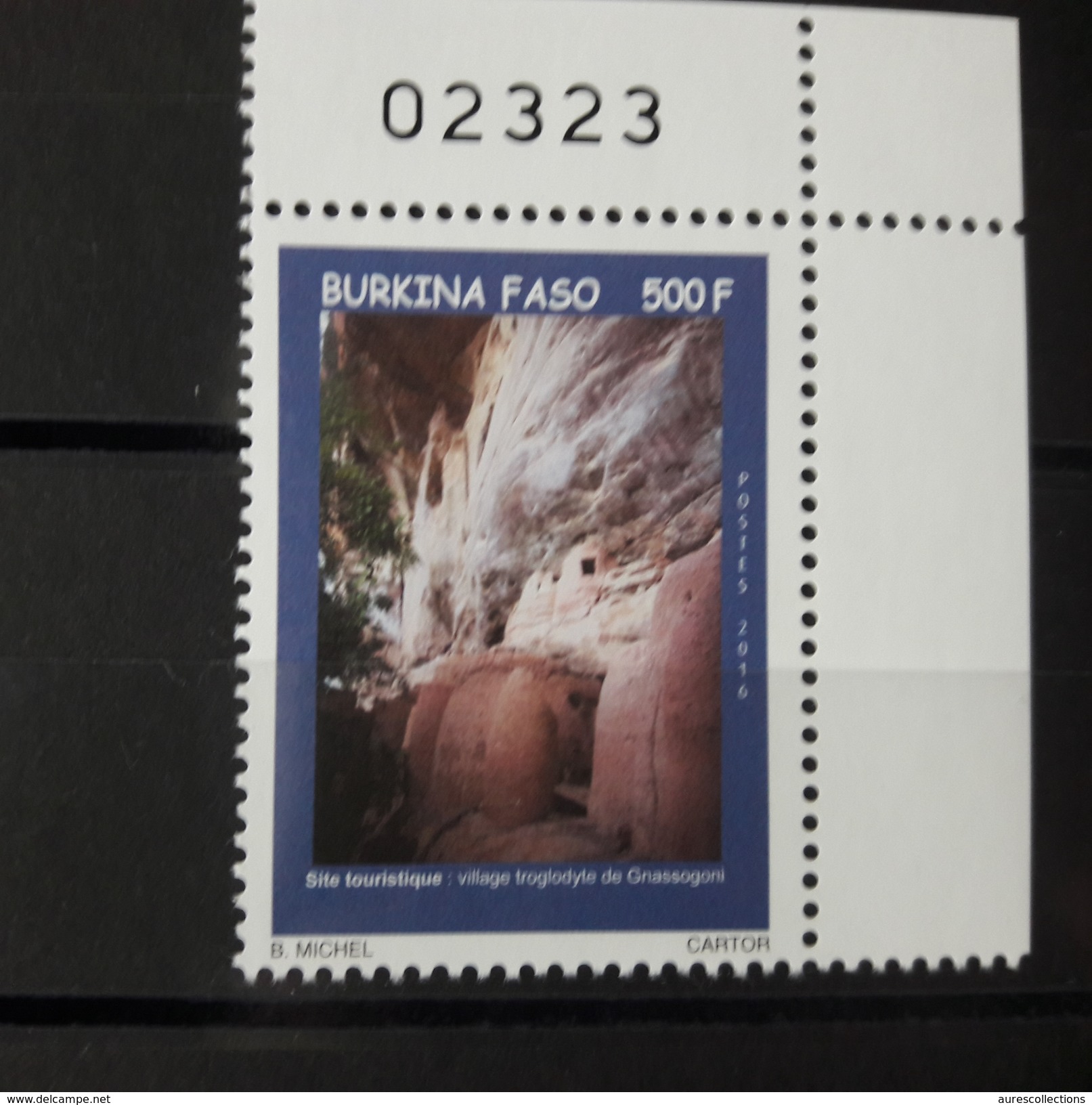 BURKINA FASO 2016 TOURISME TOURISME Site Touristique Village Troglodyte De Gnassogoni NUMBERED CORNER RARE MNH ** - Burkina Faso (1984-...)