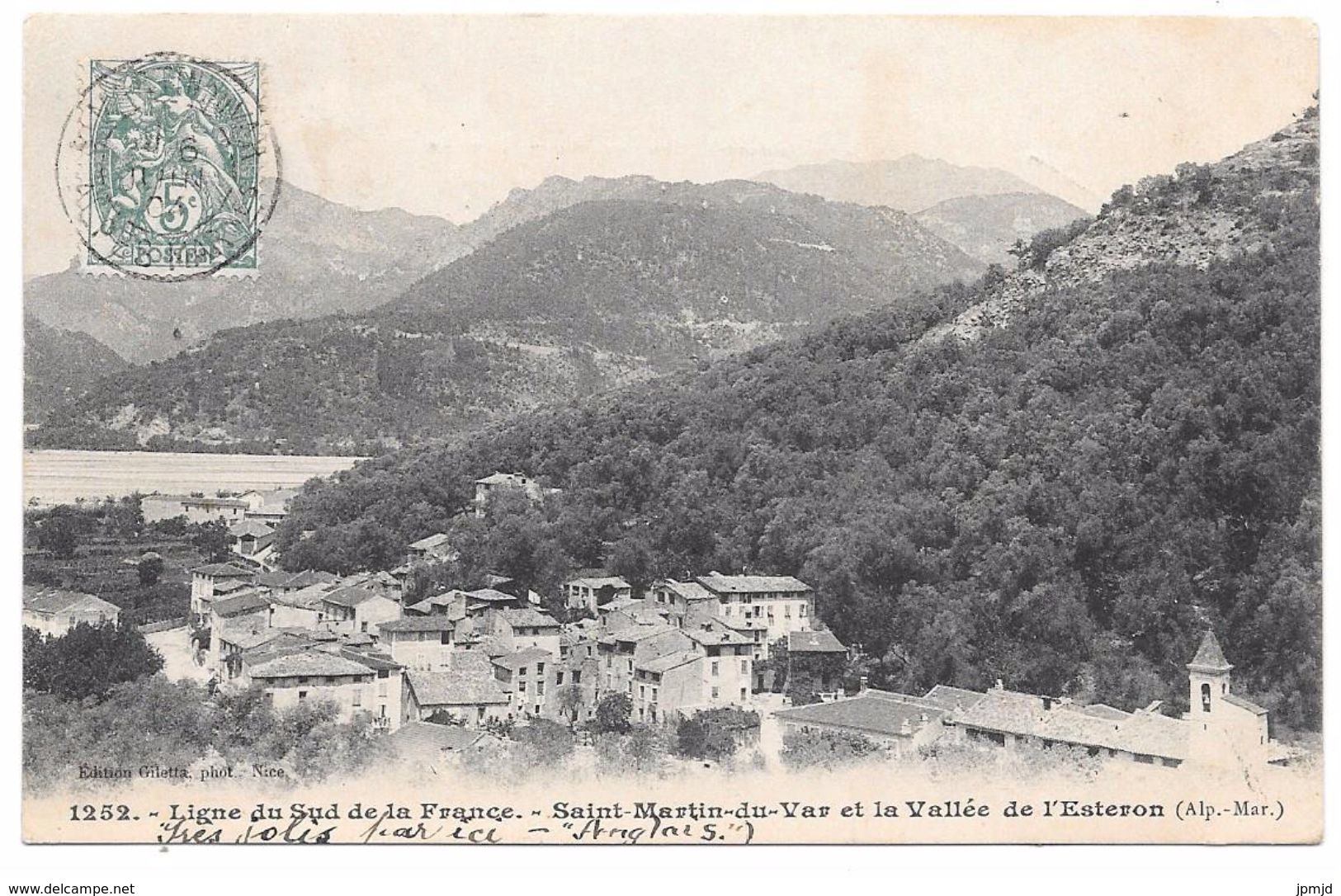 06 - Saint Martin Du Var Et La Vallée De L'Esteron - Ligne Du Sud De La France - Giletta N° 1252 - Cpa "précurseur" 1904 - Autres & Non Classés