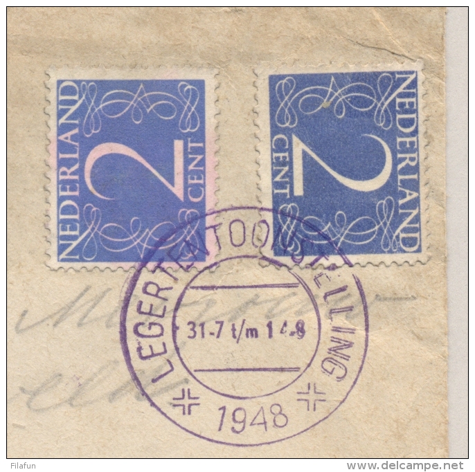 Nederland - 1948 - 3x Stempel LEGERTENTOONSTELLING Op Cover Van Rotterdam Naar Naarden - Poststempels/ Marcofilie
