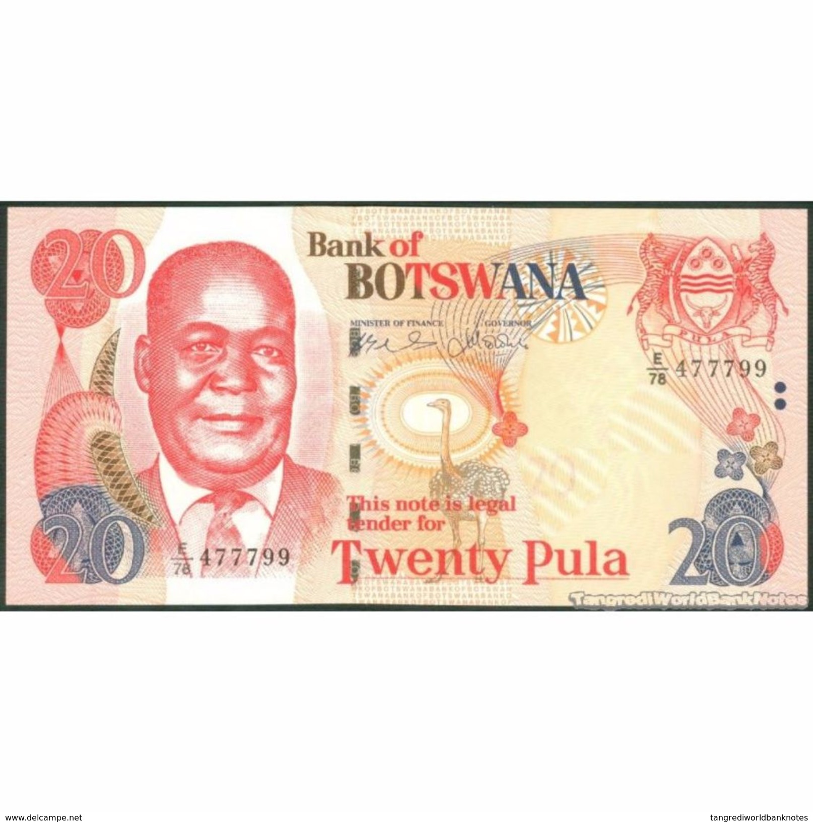 TWN - BOTSWANA 27b - 20 Pula 2006 Prefix E/78 UNC - Botswana