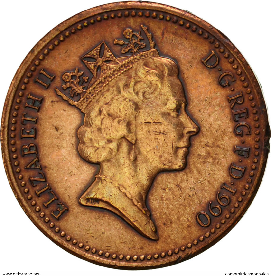 Monnaie, Grande-Bretagne, Elizabeth II, Penny, 1990, TTB, Bronze, KM:935 - 1 Penny & 1 New Penny