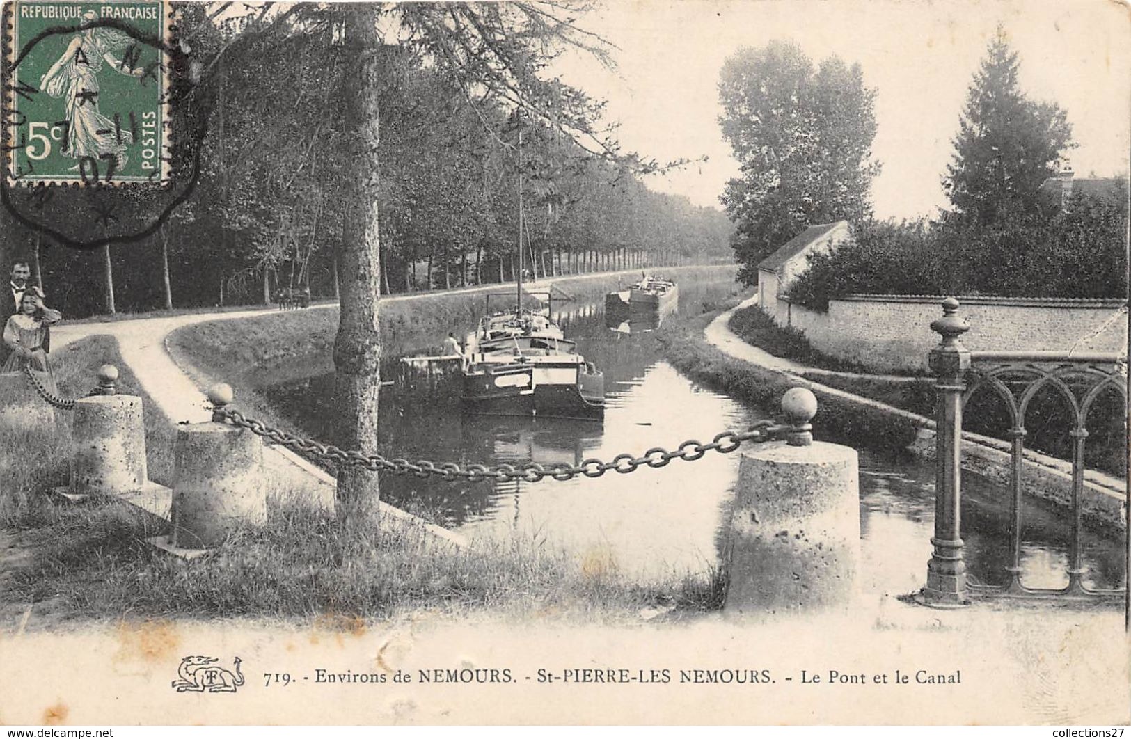 77-SAINT-PIERRE-LES-NEMOURS- LE PONT ET LE CANAL - Saint Pierre Les Nemours