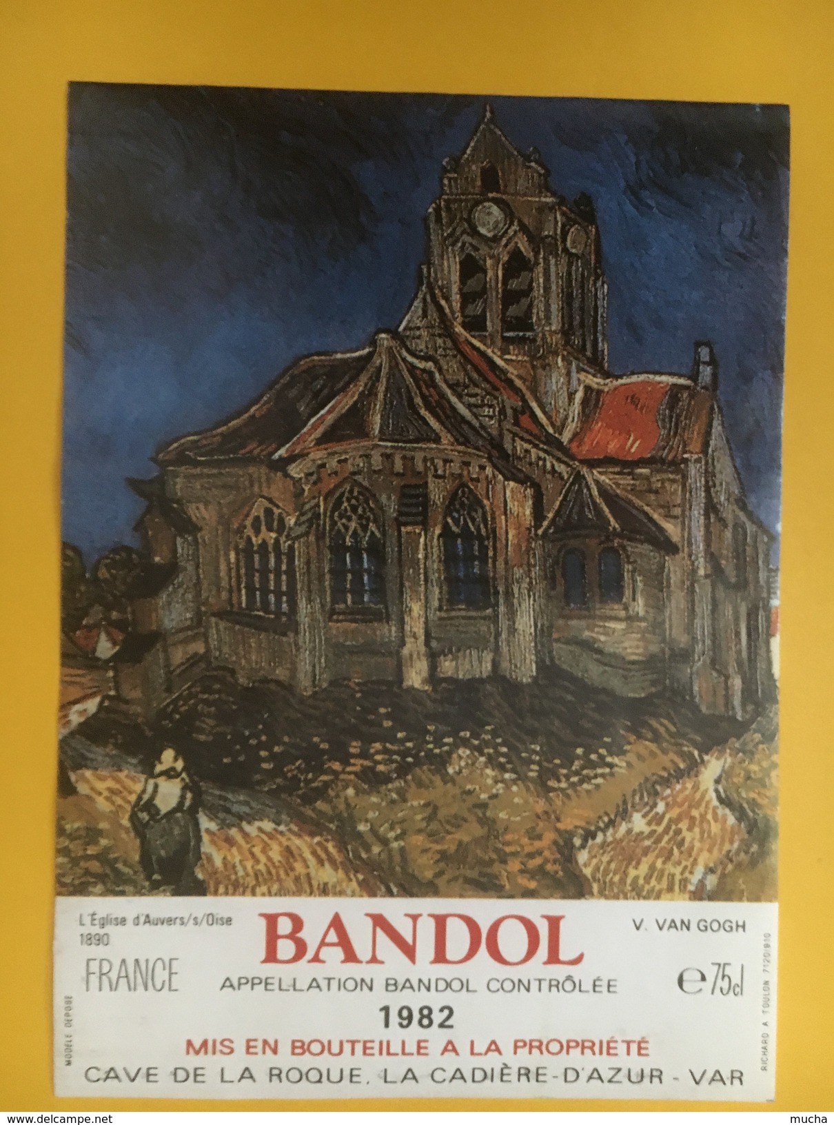 4846 - Bandol 1982 LÊglise D'Auvers Sur Oise Vincent Van Gogh - Art