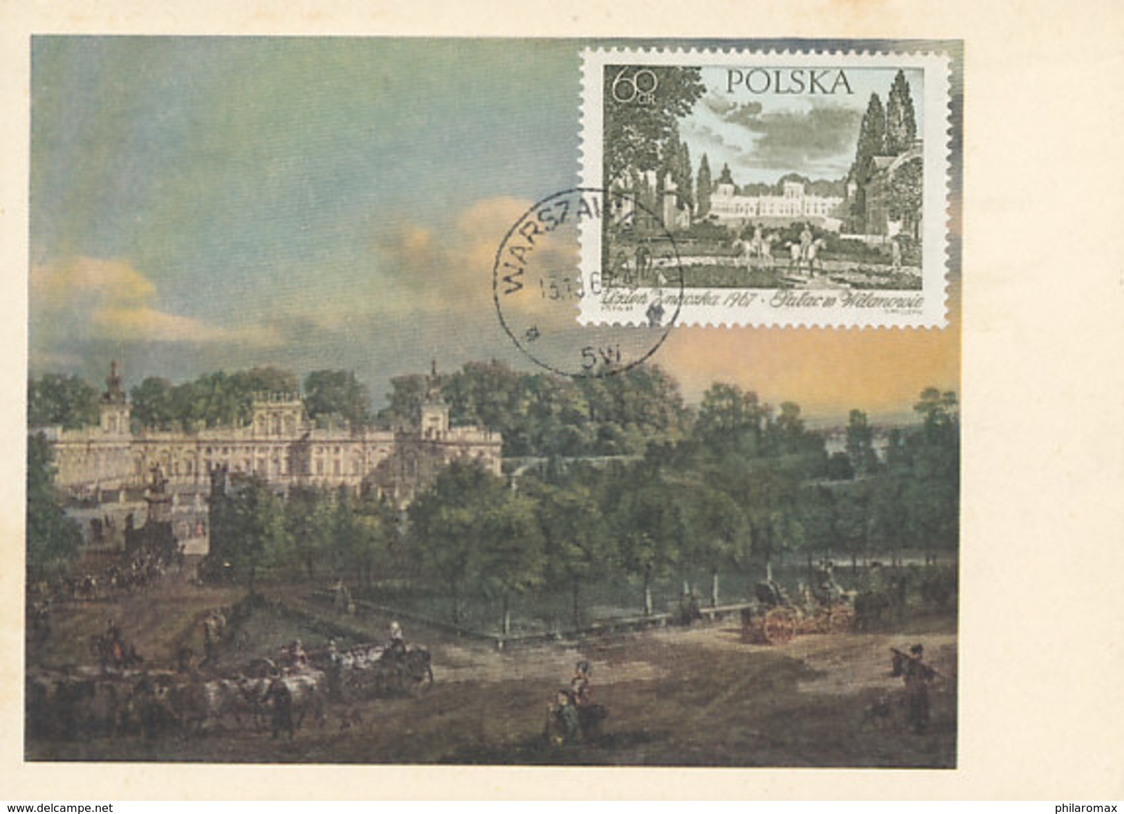 D31427 CARTE MAXIMUM CARD 1967 POLAND - PALACE AT WILANOW WARSZAWA CP ORIGINAL - Autres & Non Classés