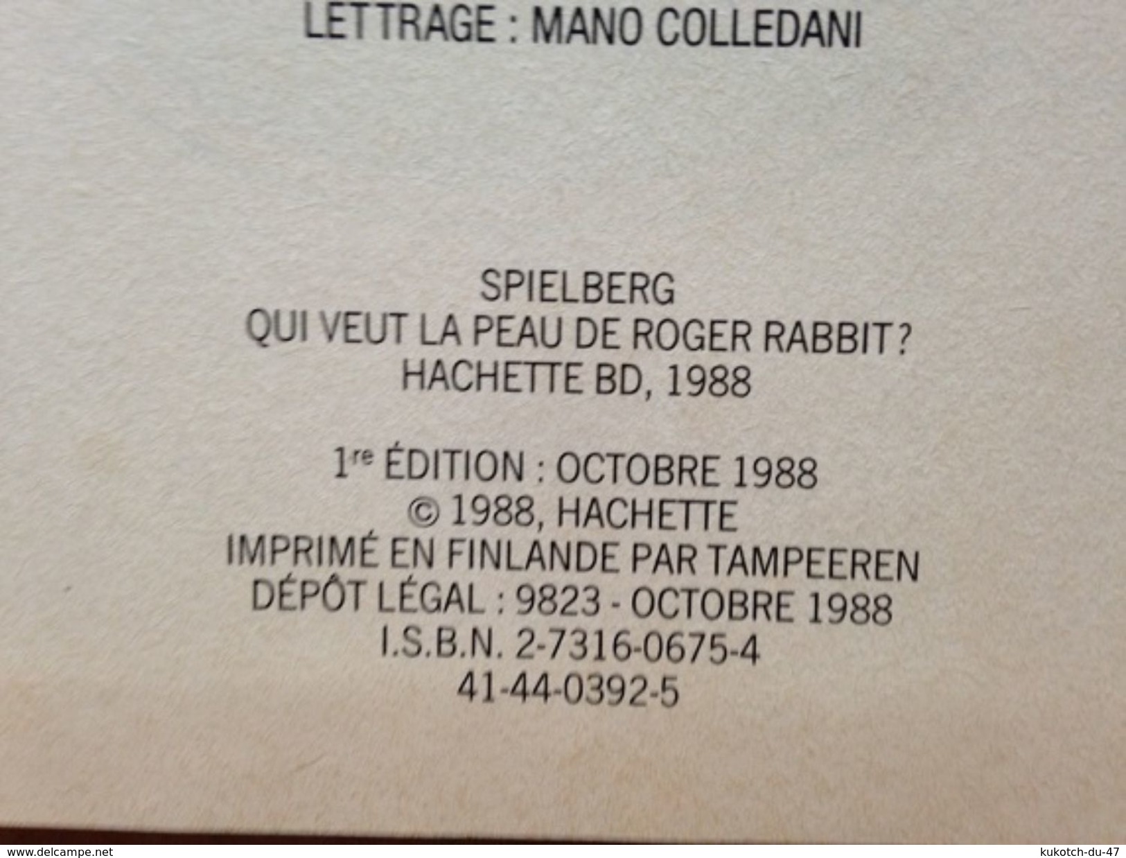 Disney - BD Qui Veut La Peau De Roger Rabbit ? (1988) - Disney
