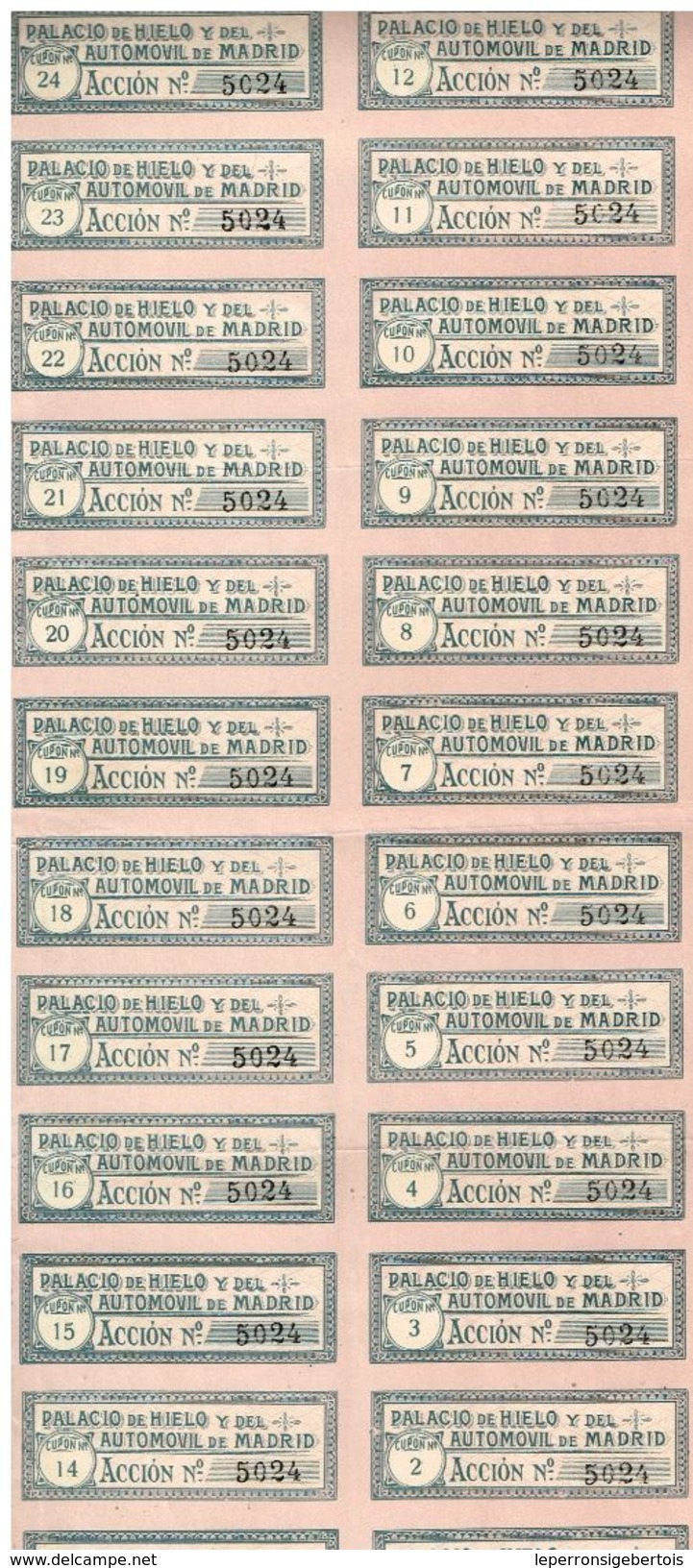 Action Ancienne - Palacio De Hielo Y Del Automovil De Madrid -Titre De 1921 - Automobilismo