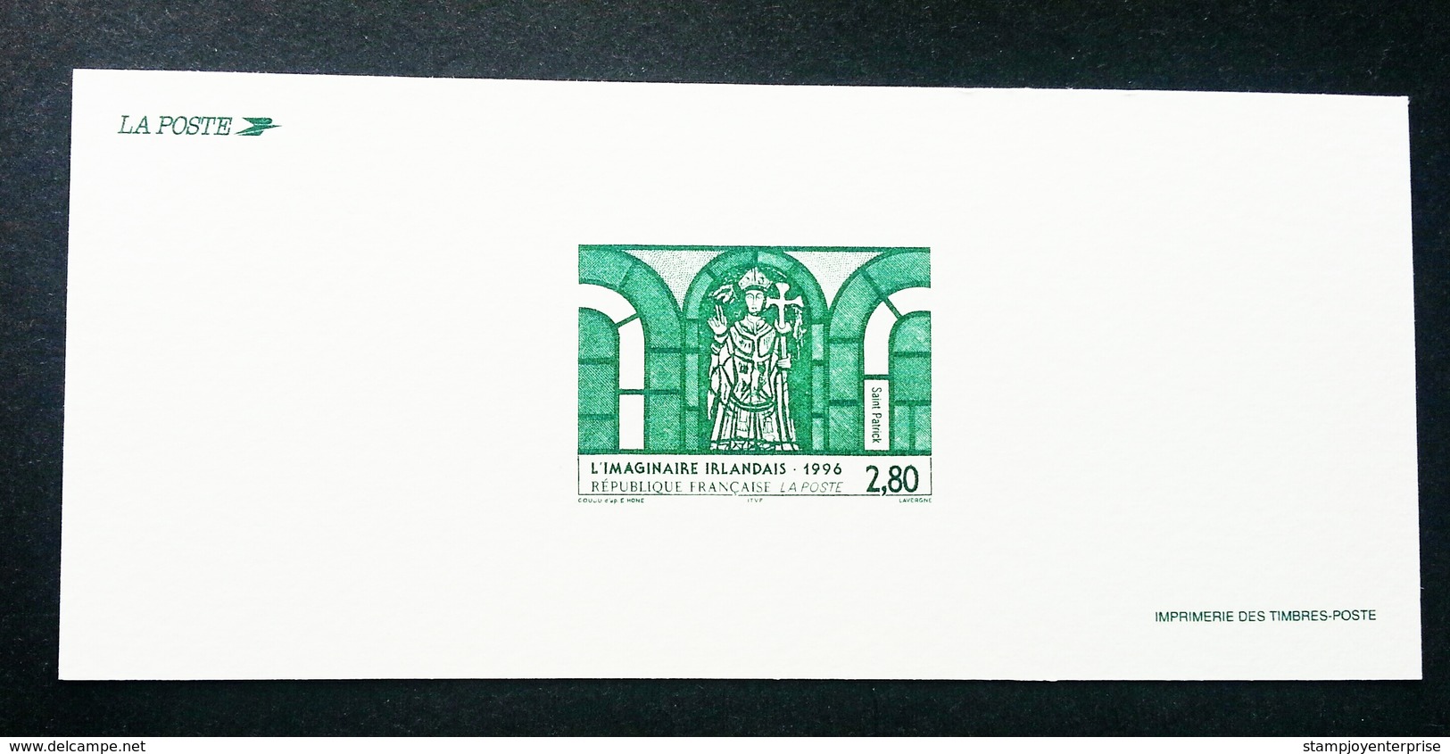 France Imaginary Irish St. Patrick 1996 Stained Glass Window Art Culture (Imperf Proof) MNH *rare - Unused Stamps