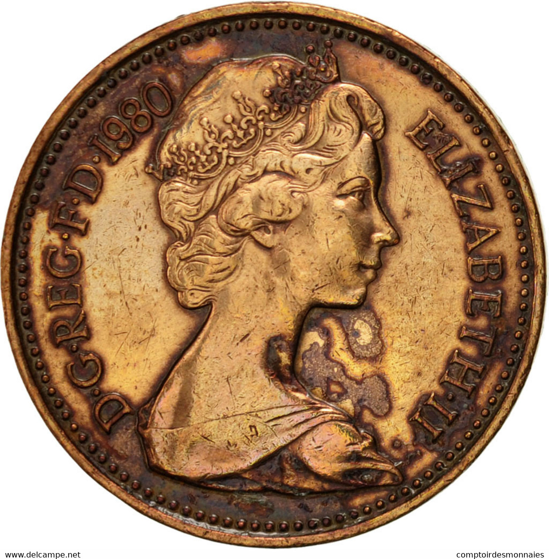 Monnaie, Grande-Bretagne, Elizabeth II, New Penny, 1980, TTB, Bronze, KM:915 - 1 Penny & 1 New Penny