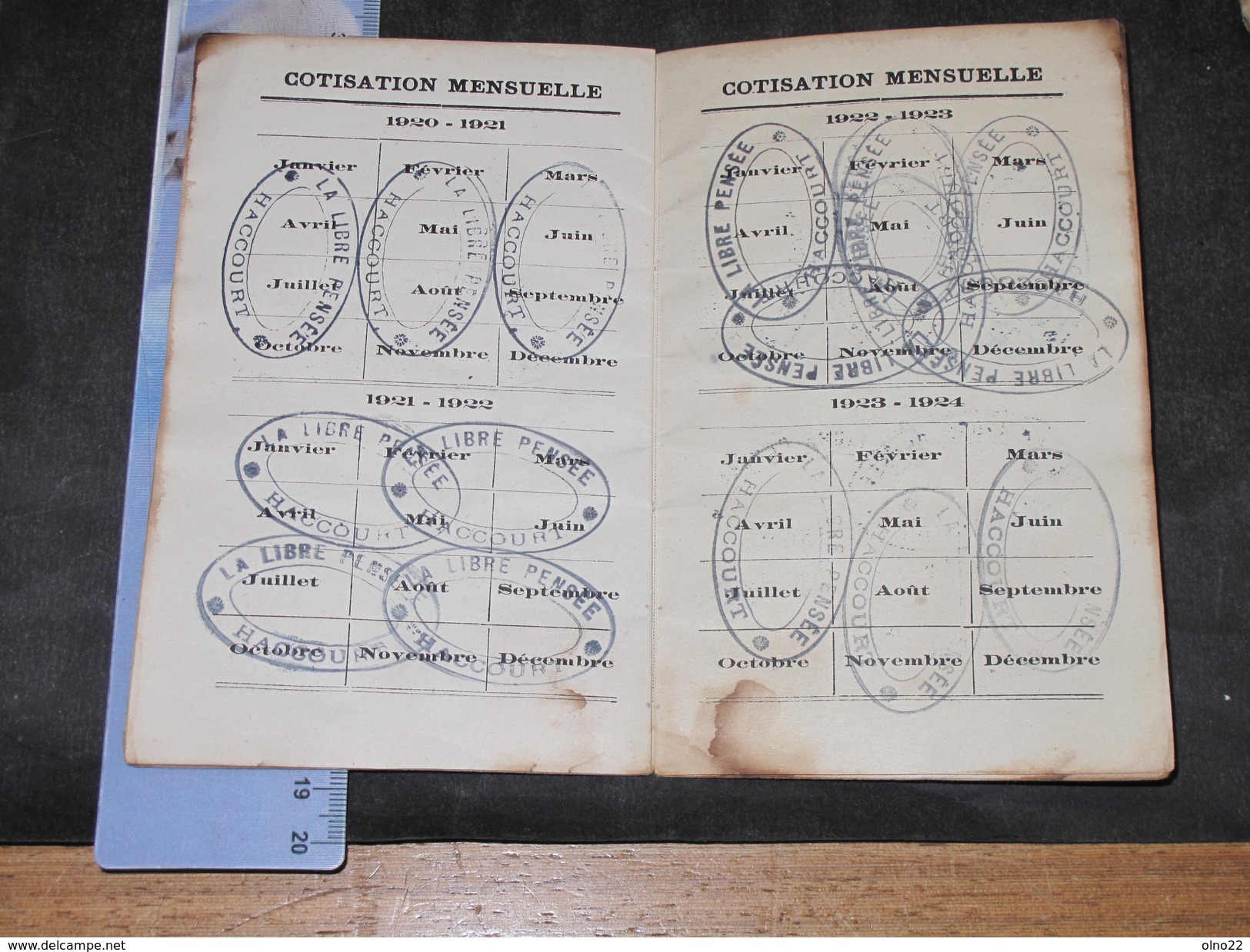 LA LIBRE PENSEE-'EMANCIPATION DES CONSCIENCES ET ORGANISATION DES ENTERREMENTS CIVILS.DEFROIDMONT Mariette HACCOURT 1920 - Autres & Non Classés