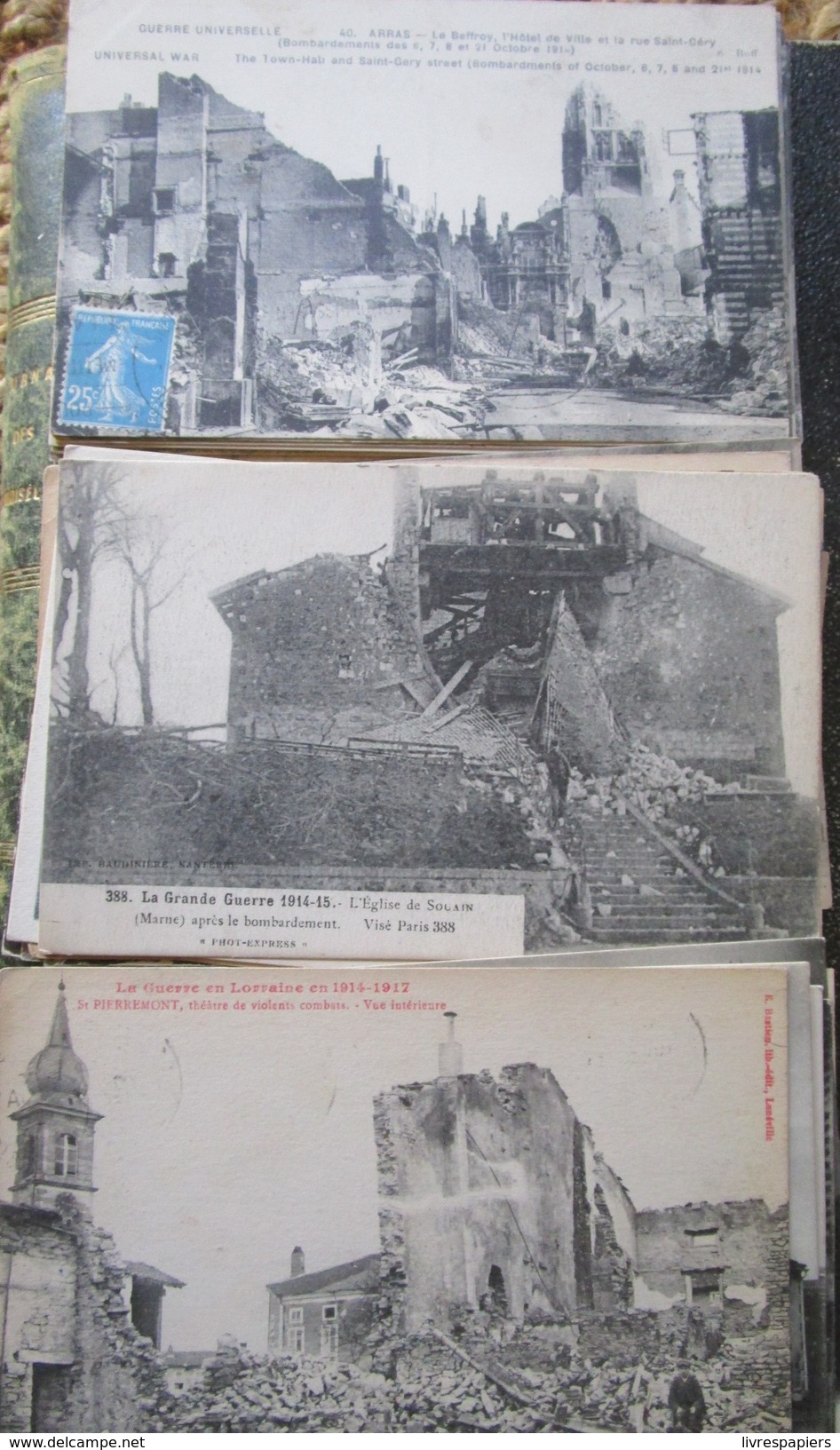 Lot 160 Cpa Guerre 14 18 Ruines Devastations Villes Villages - 100 - 499 Cartes