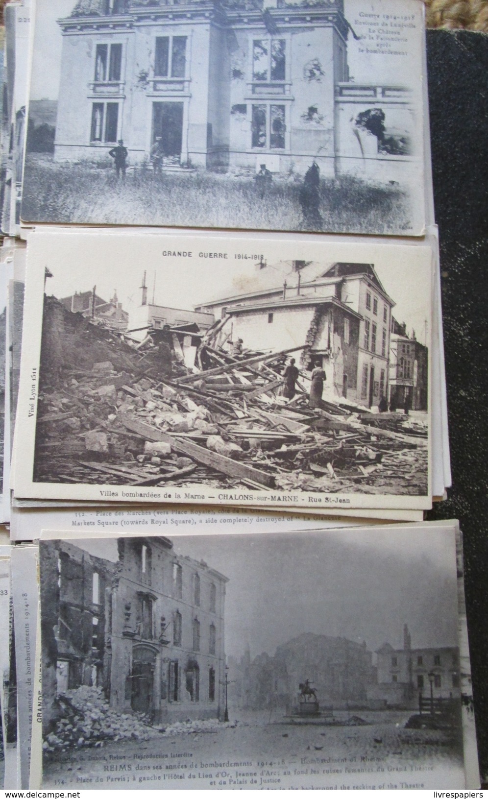 lot 160 cpa guerre 14 18 ruines devastations villes villages