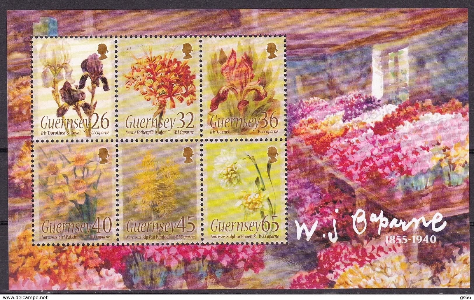 Guernsey, 2005, 1033/38 Block 39,  Blumen, Flowers. MNH ** - Guernesey