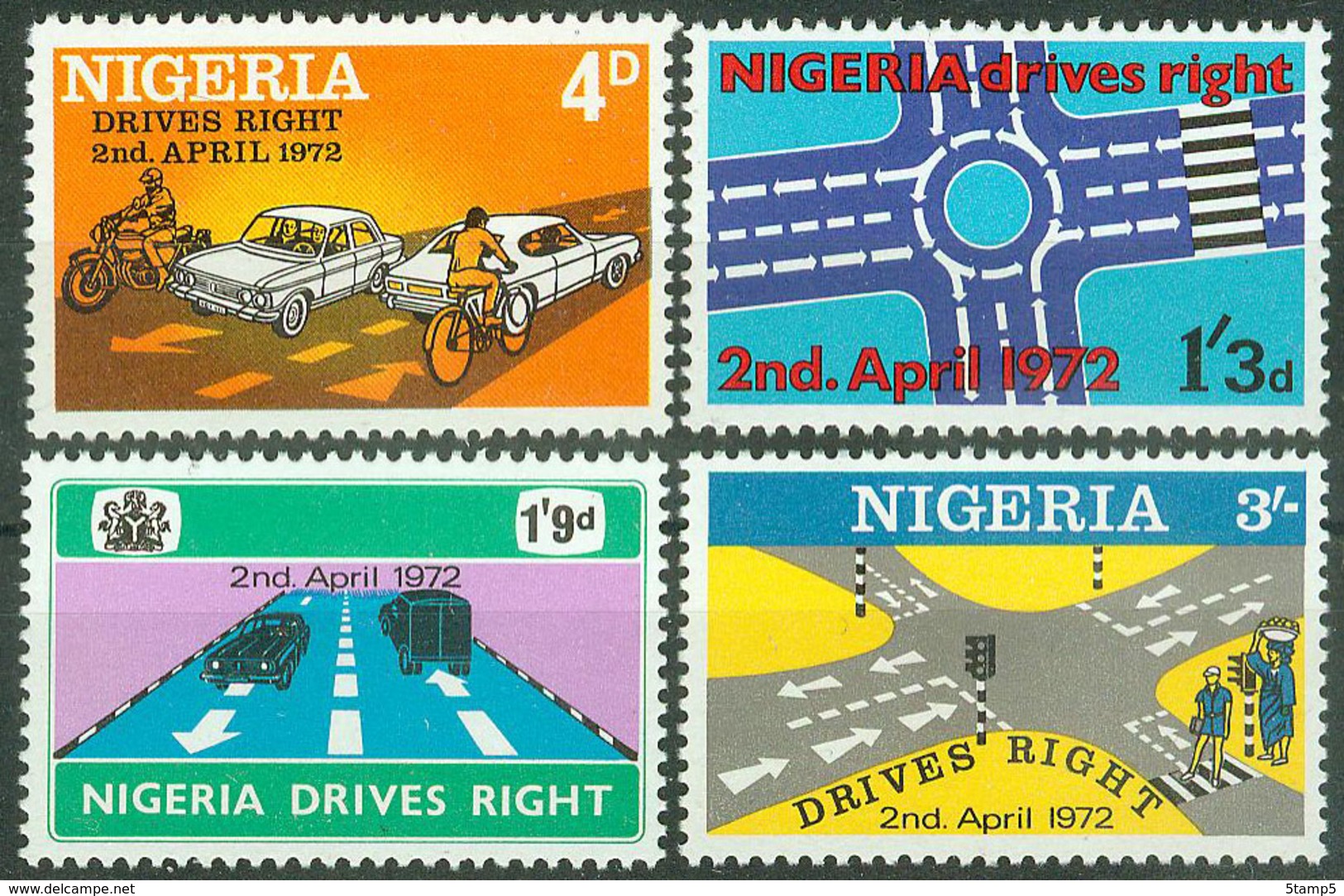 Nigeria 1972, Right Hand Side Traffic Mi.# 262-265, MNH / ** - Nigeria (1961-...)
