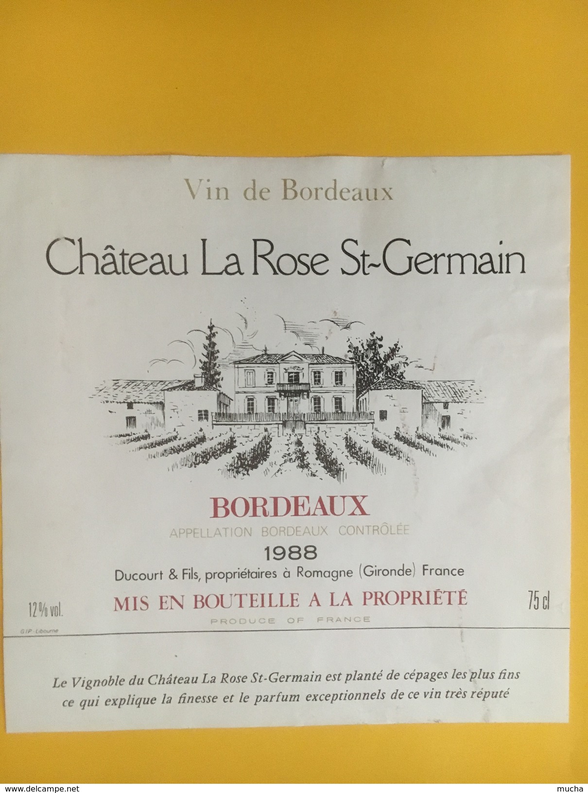 4863 - Château La Rose St-Germain 1988 - Beaujolais