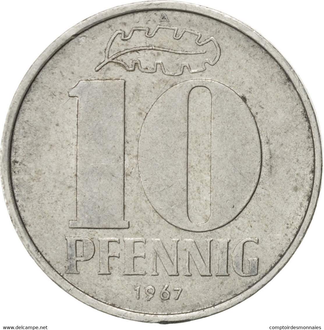 Monnaie, GERMAN-DEMOCRATIC REPUBLIC, 10 Pfennig, 1967, Berlin, TTB+, Aluminium - 10 Pfennig