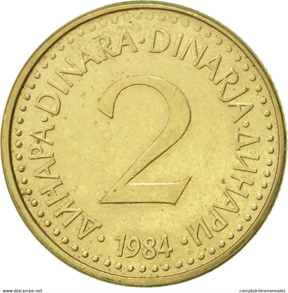 Monnaie, Yougoslavie, 2 Dinara, 1984, SUP, Nickel-brass, KM:87 - Yugoslavia