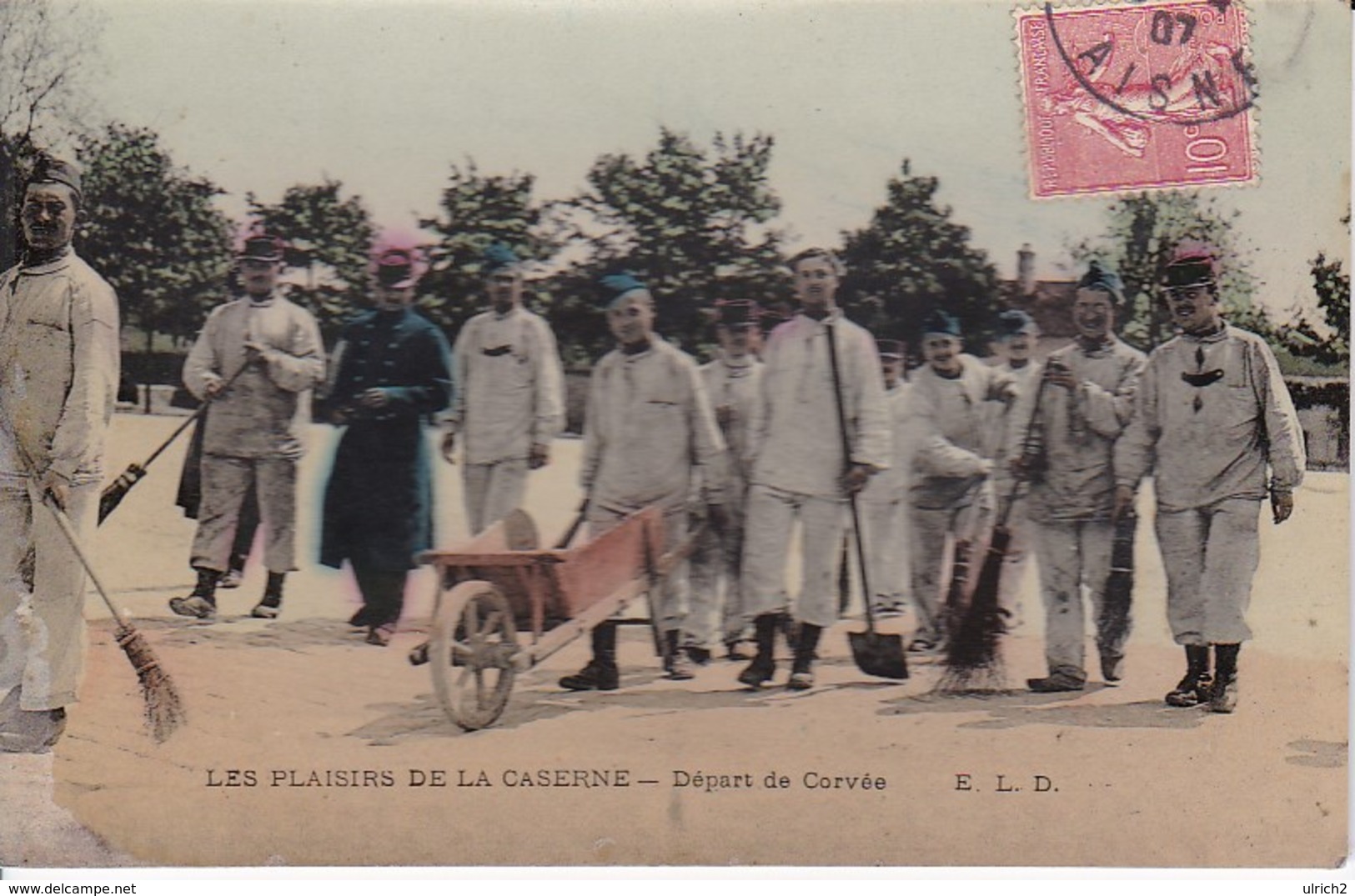 CPA Les Plaisirs De La Caserne - Départ De Corvée - 1907 (30190) - Humor