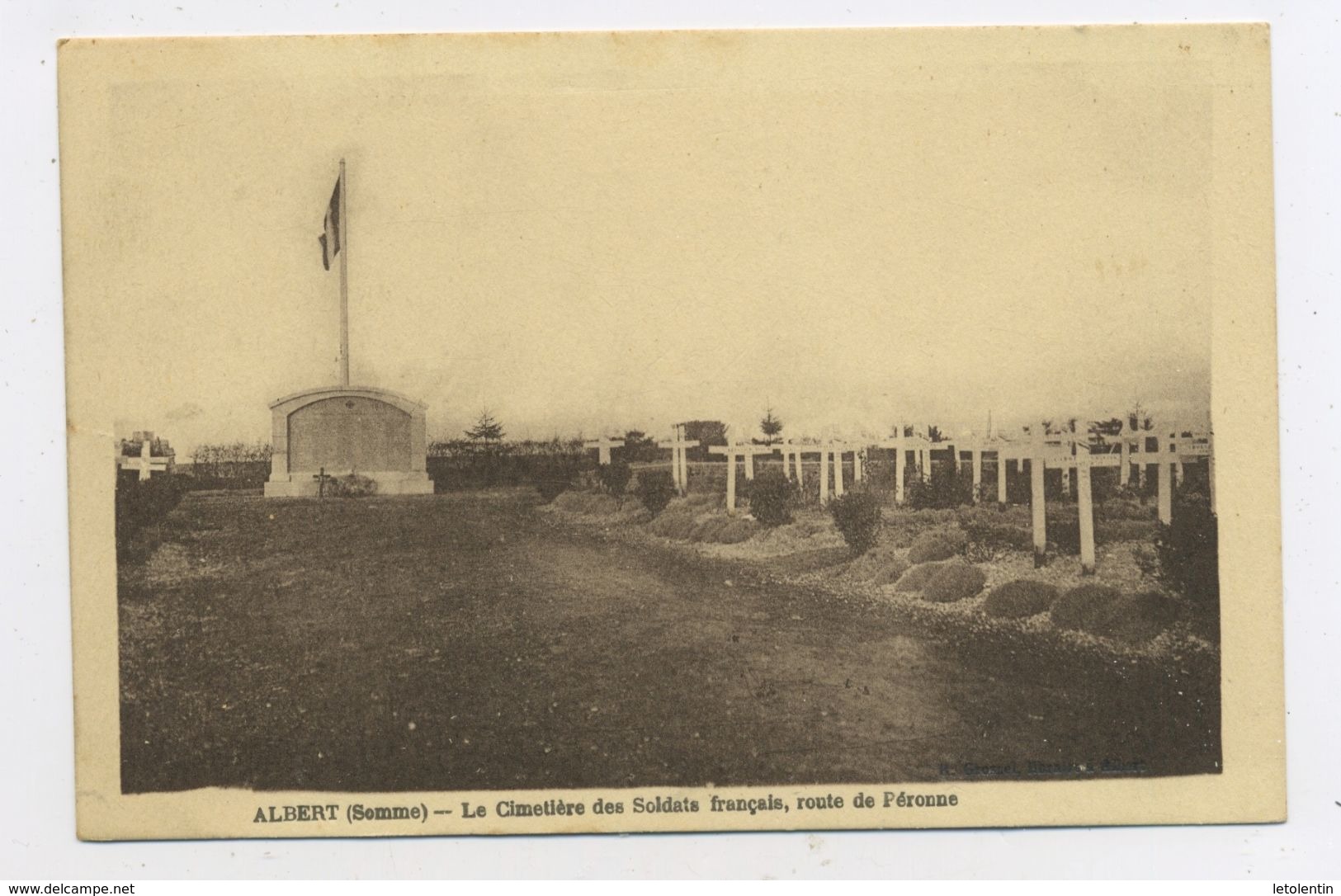 CPA: 80 - ALBERT - LE CIMETIÈRE DES SOLDATS FRANÇAIS ROUTE DE PERONNE - Albert