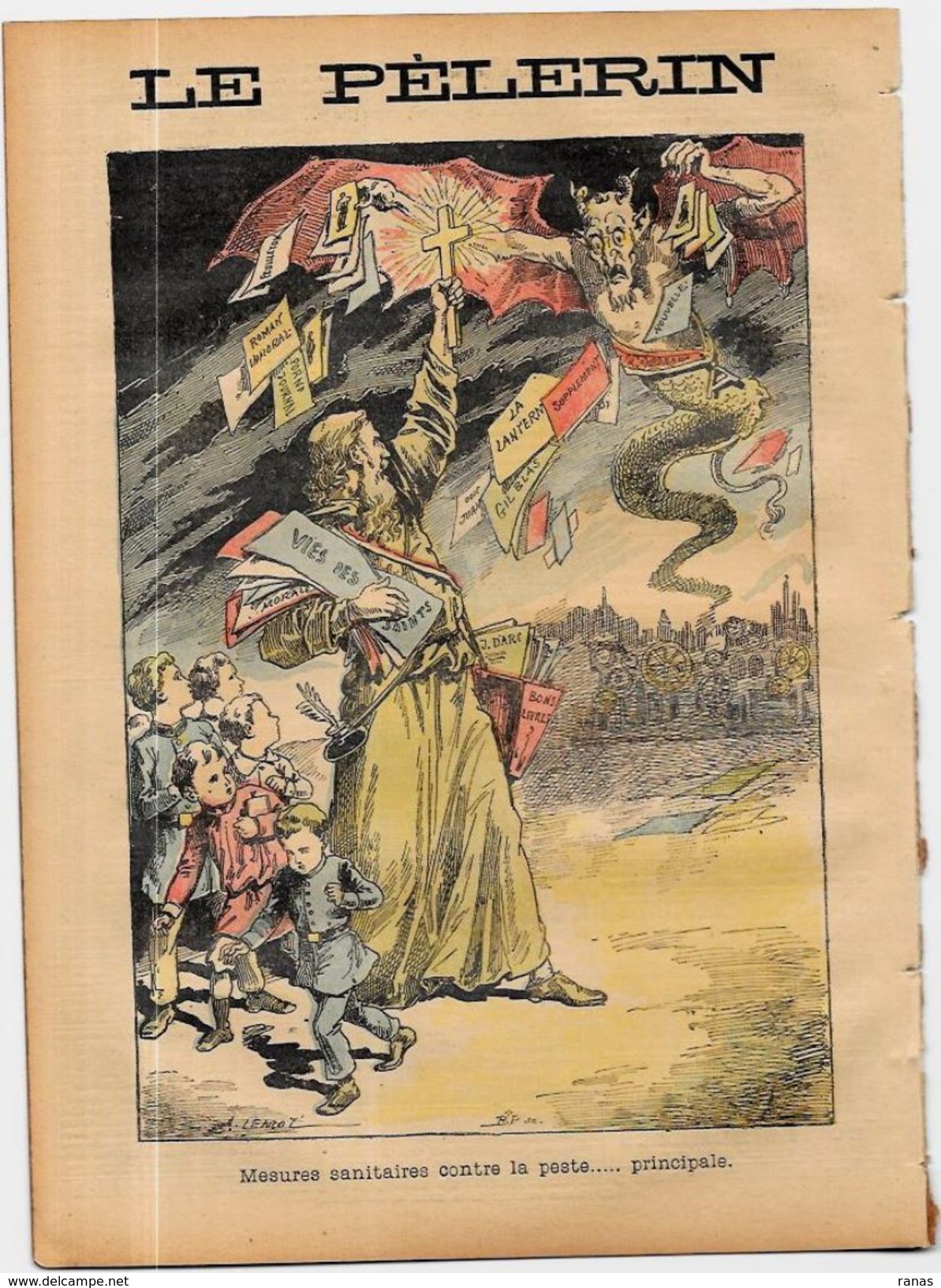 Revue Le Pélerin Anti Franc Maçonnerie Maçonnique N° 1049 De 1897 Diable école Peste INDE Bombay - 1850 - 1899