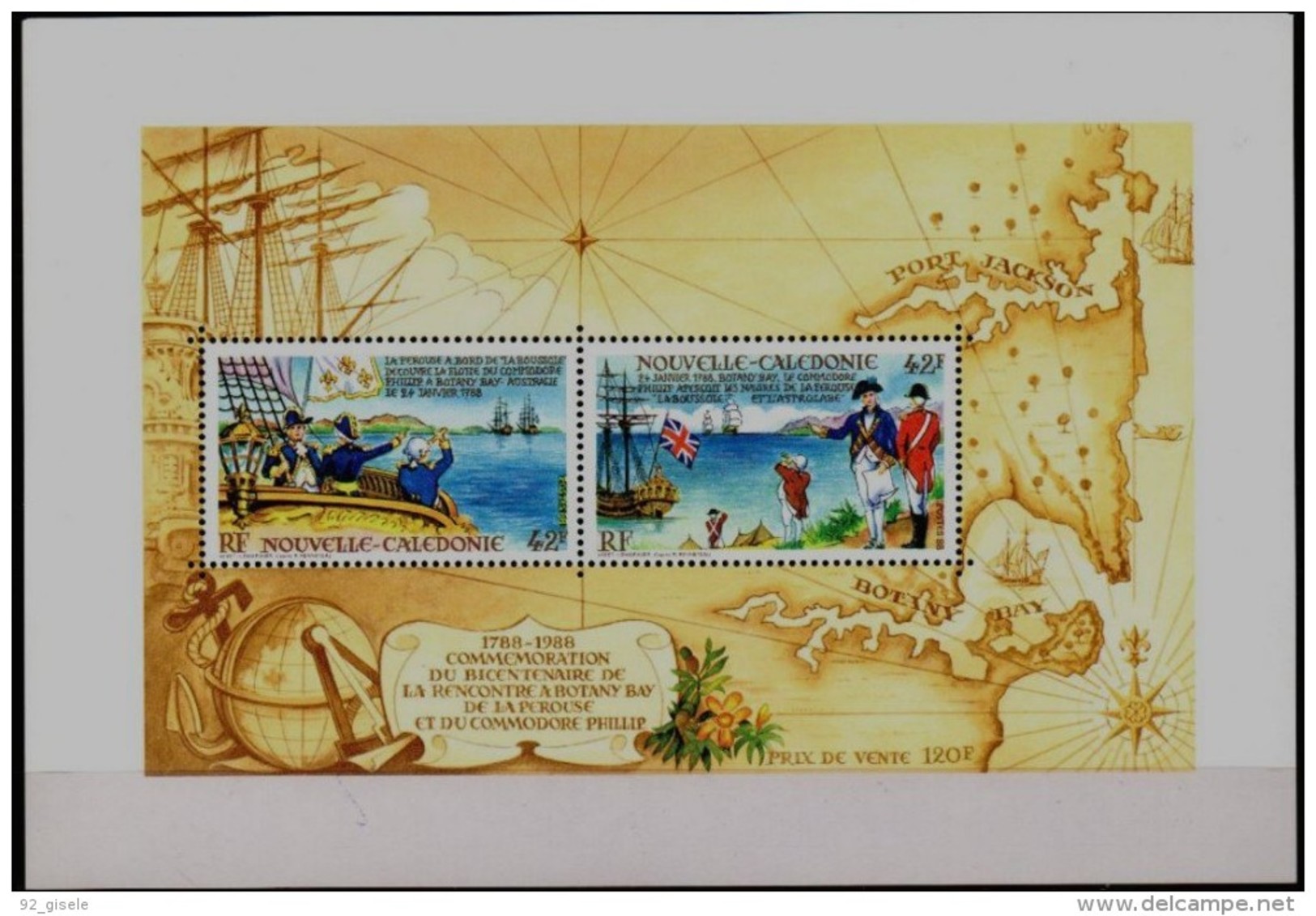 Nle-Caledonie Bloc YT 8 " Rencontre à Botany Bay " 1988 Neuf** - Blocs-feuillets