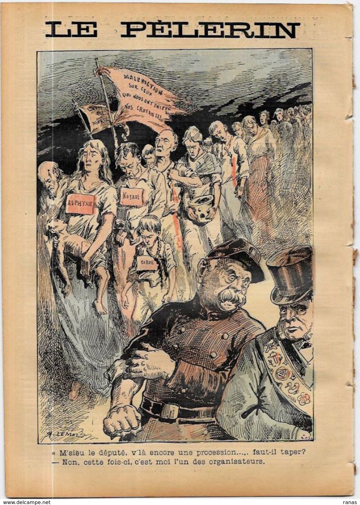 Revue Le Pélerin Anti Franc Maçonnerie Maçonnique N° 1072 De 1897 Diable Polaire Andrée Pôle Nord Ballon - 1850 - 1899