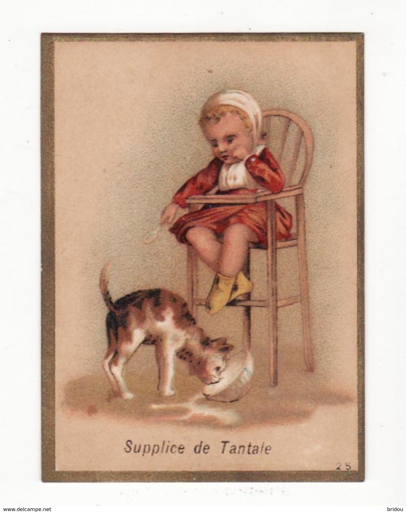 Chromo  Maison Reuchet  à Fougerolles   Enfant Et Chat       10 X 7 Cm - Autres & Non Classés