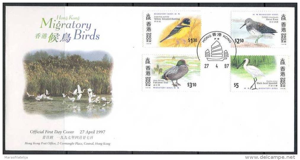 Hong Kong, 1997, Fauna, Birds, Migratory Birds, FDC - Altri & Non Classificati