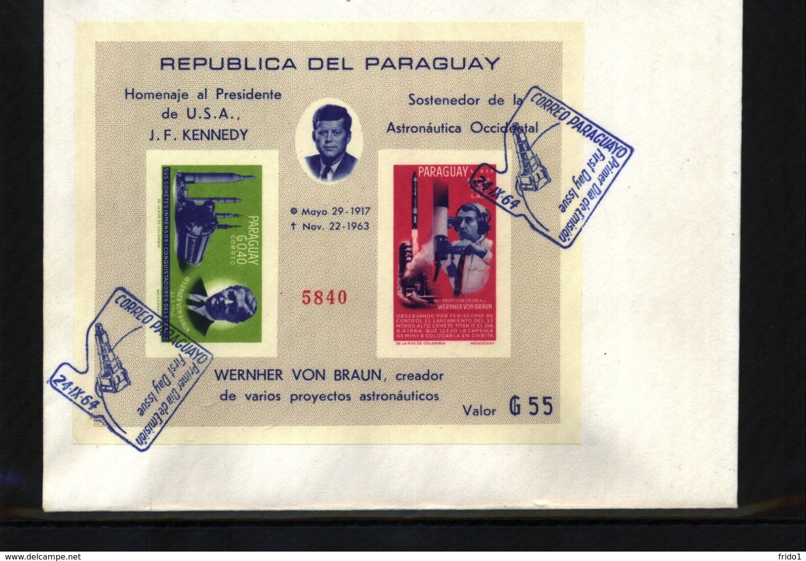 Paraguay Interesting Space / Raumfahrt  Imperforated Block FDC - América Del Sur