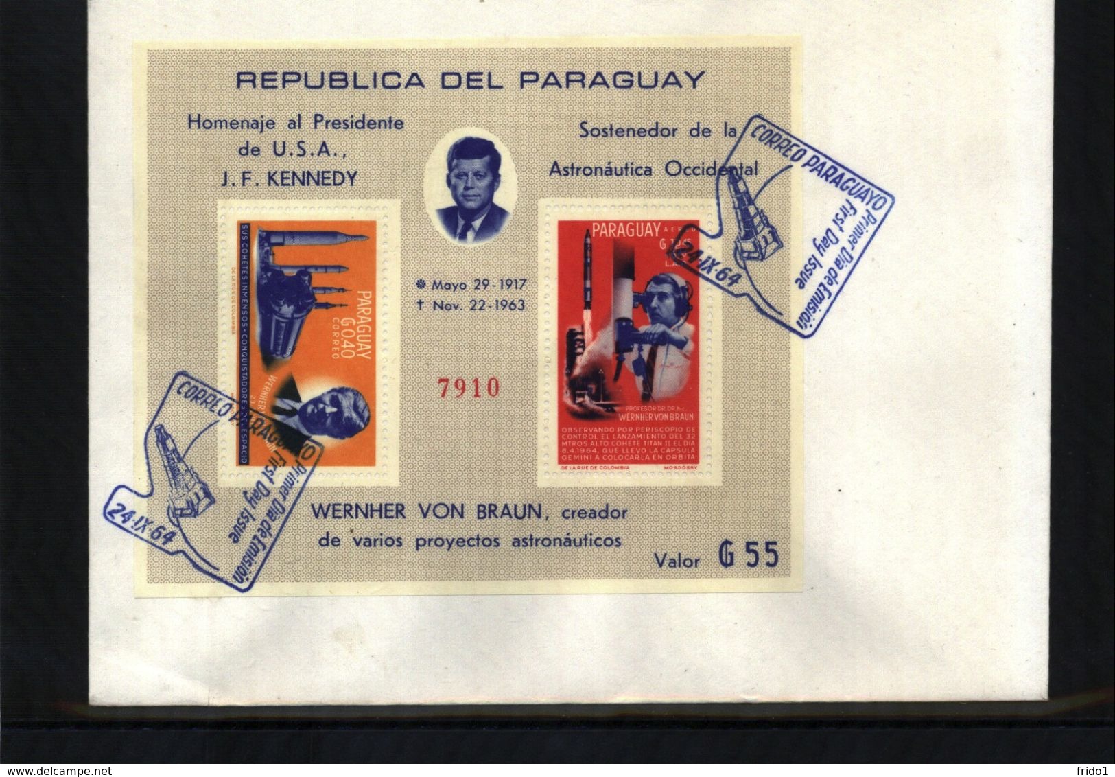 Paraguay Interesting Space / Raumfahrt  Perforated Block FDC - América Del Sur