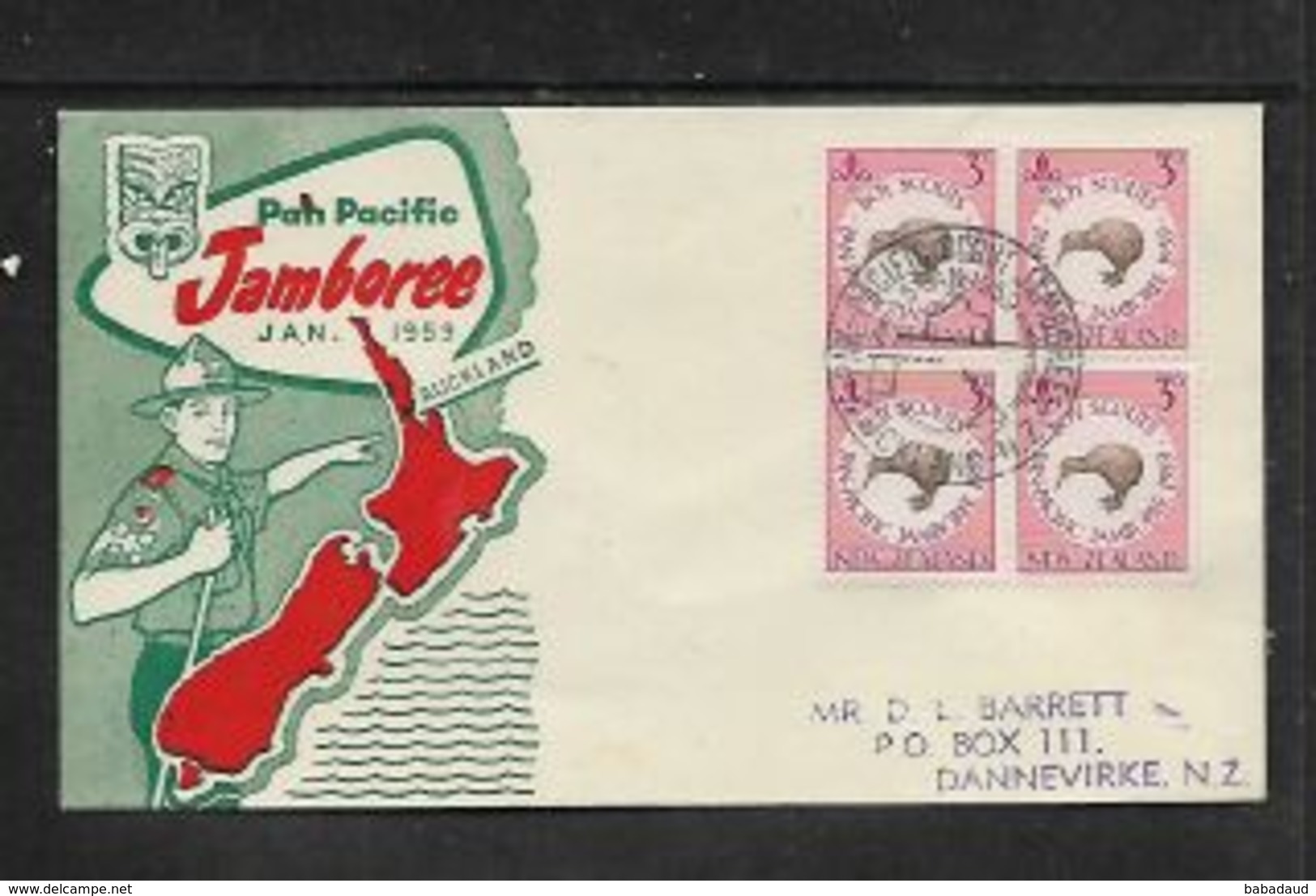New Zealand, Boy Scouts, Pan Pacific Jamboree 1959,  FDC - FDC