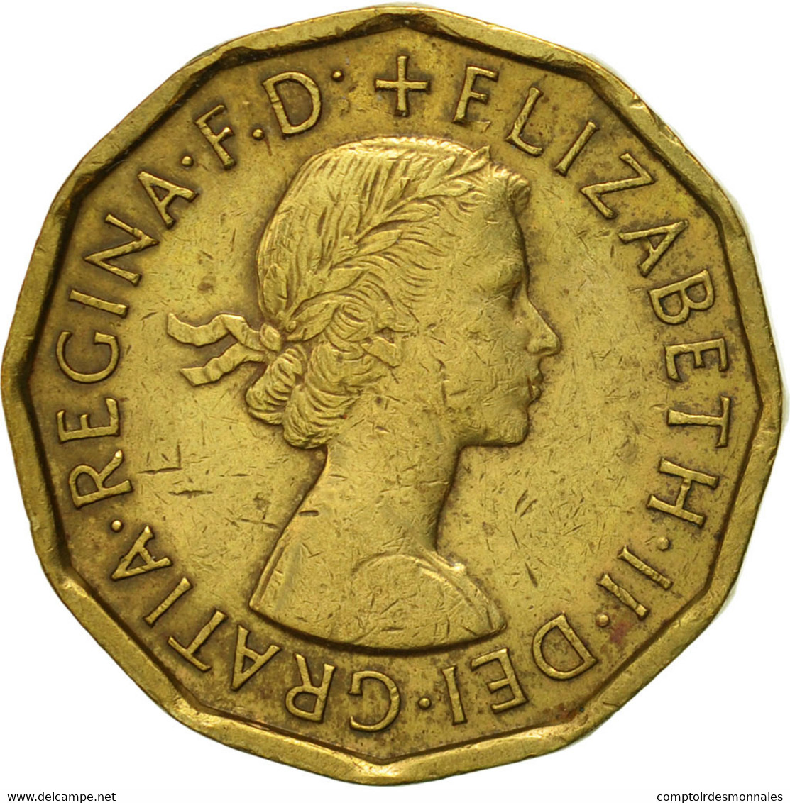 Monnaie, Grande-Bretagne, Elizabeth II, 3 Pence, 1966, TTB+, Nickel-brass - F. 3 Pence