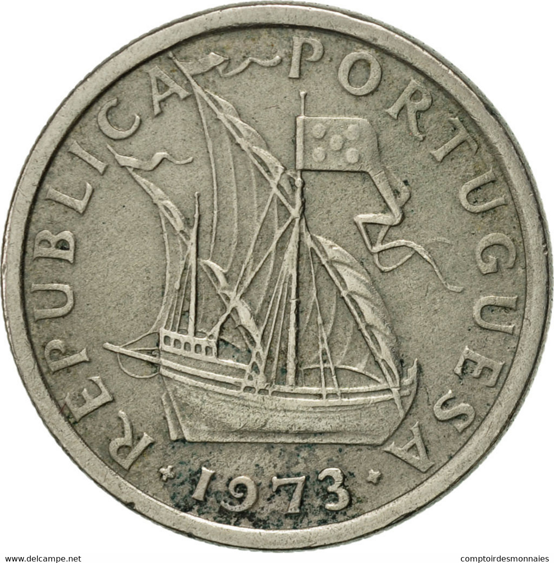 Monnaie, Portugal, 2-1/2 Escudos, 1973, TTB+, Copper-nickel, KM:590 - Portugal