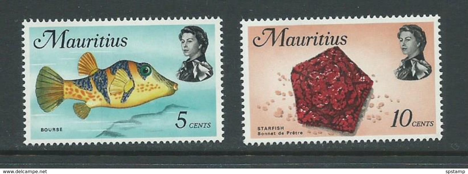 Mauritius 1972 Fish & Marine Life Definitives Glazed Paper Printing 5c & 10c MNH - Mauritius (1968-...)