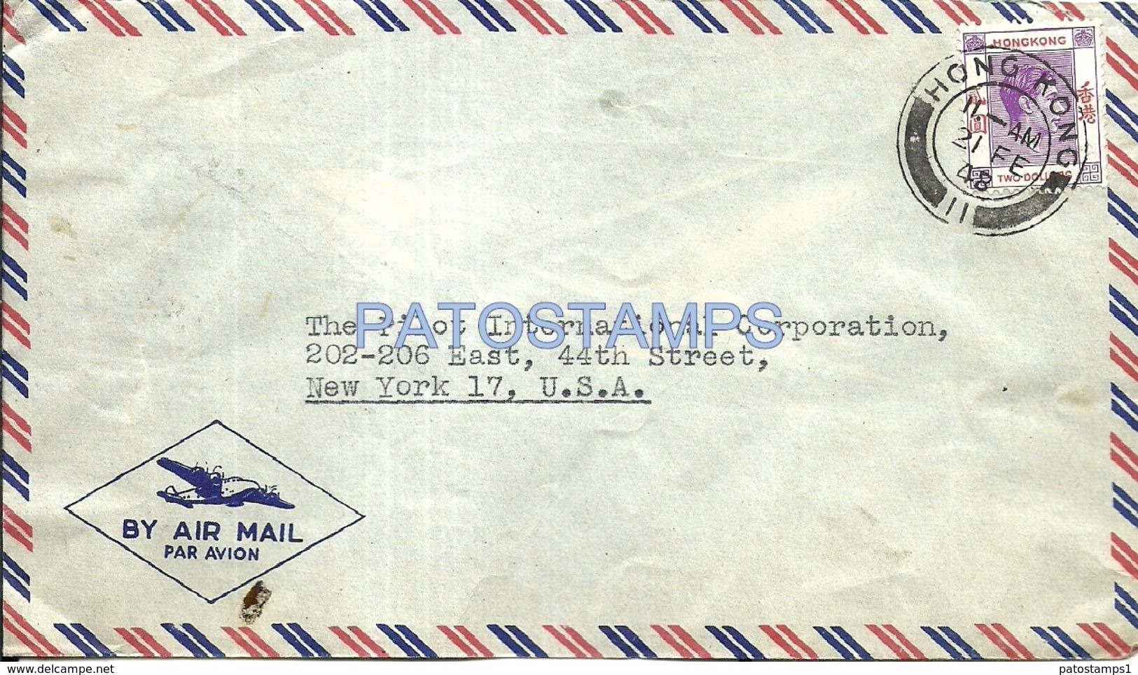 76688 CHINA HONG KONG COVER YEAR 1948 CIRCULATED TO US NO POSTAL POSTCARD - Altri & Non Classificati