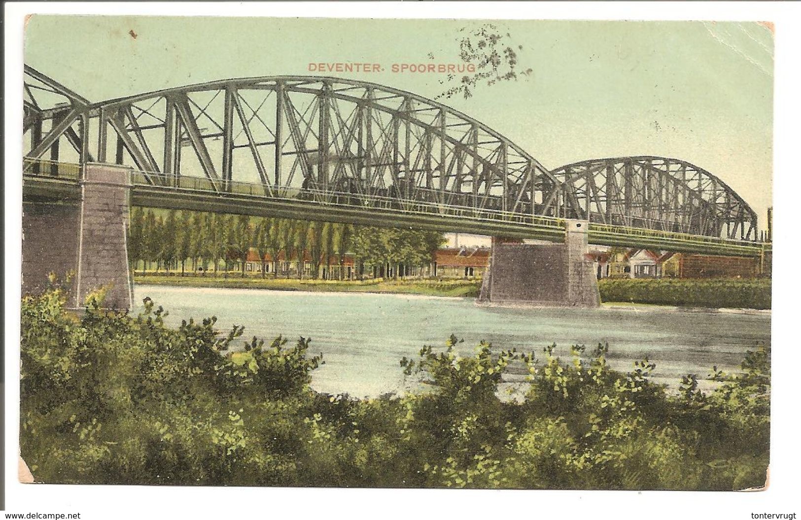 Deventer. Spoorbrug. Postzegel 1/2 C Vürtheim In Paartje 1909 - Deventer