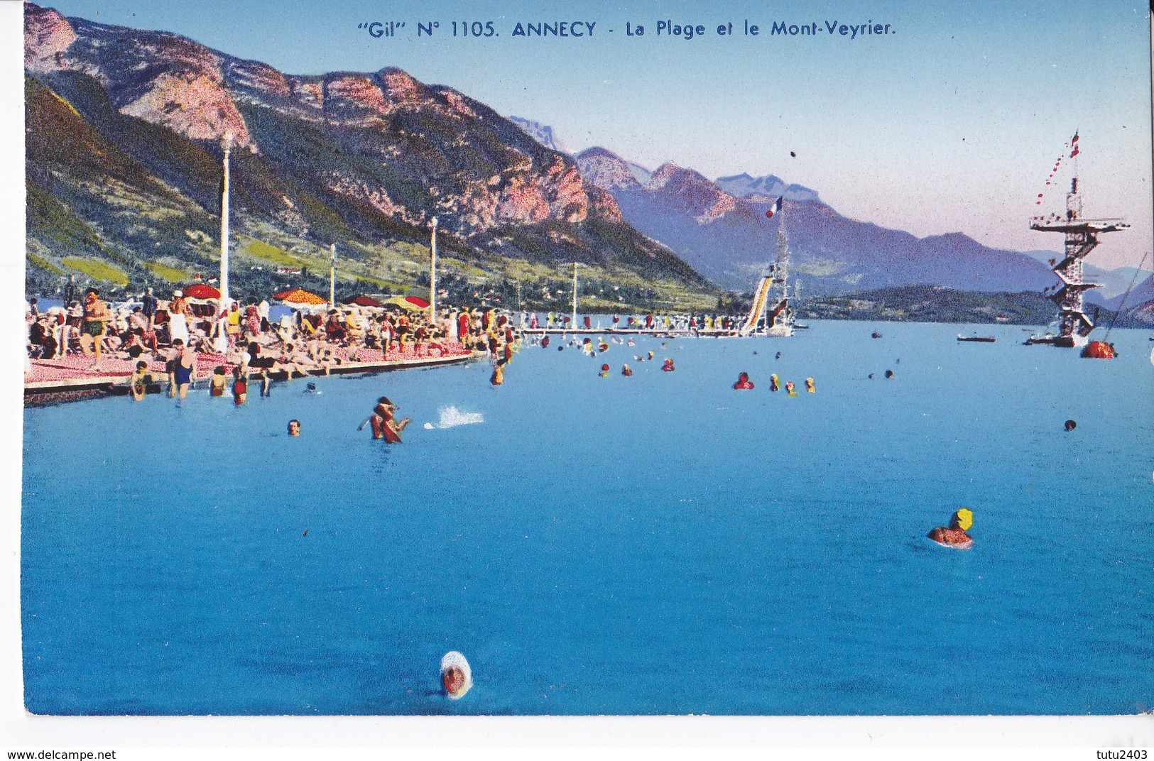 1105 ANNECY                                  La Plage Et Le Mont Veyrier - Annecy