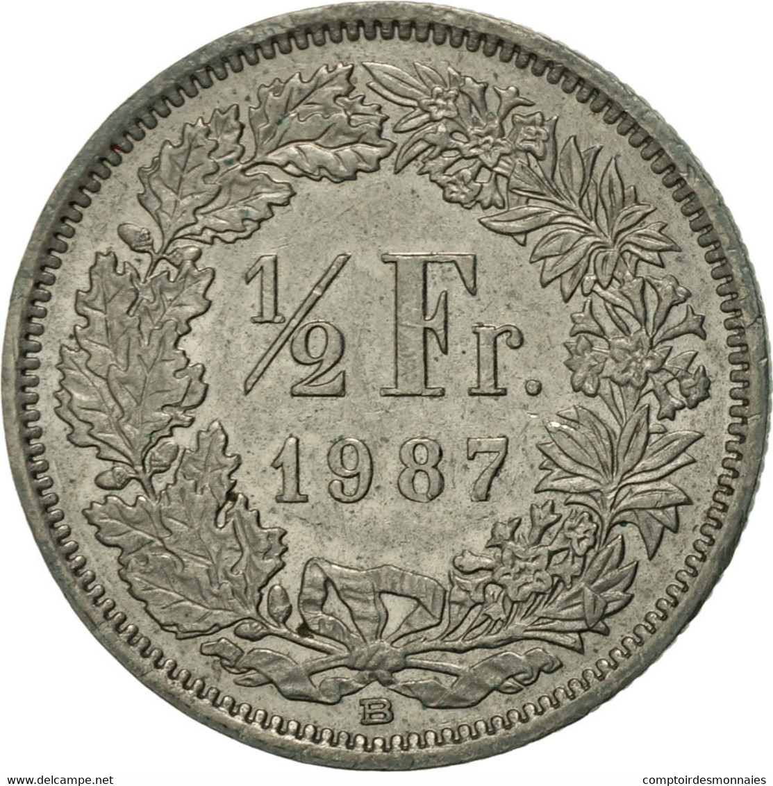 Monnaie, Suisse, 1/2 Franc, 1987, Bern, TTB+, Copper-nickel, KM:23a.3 - Otros & Sin Clasificación